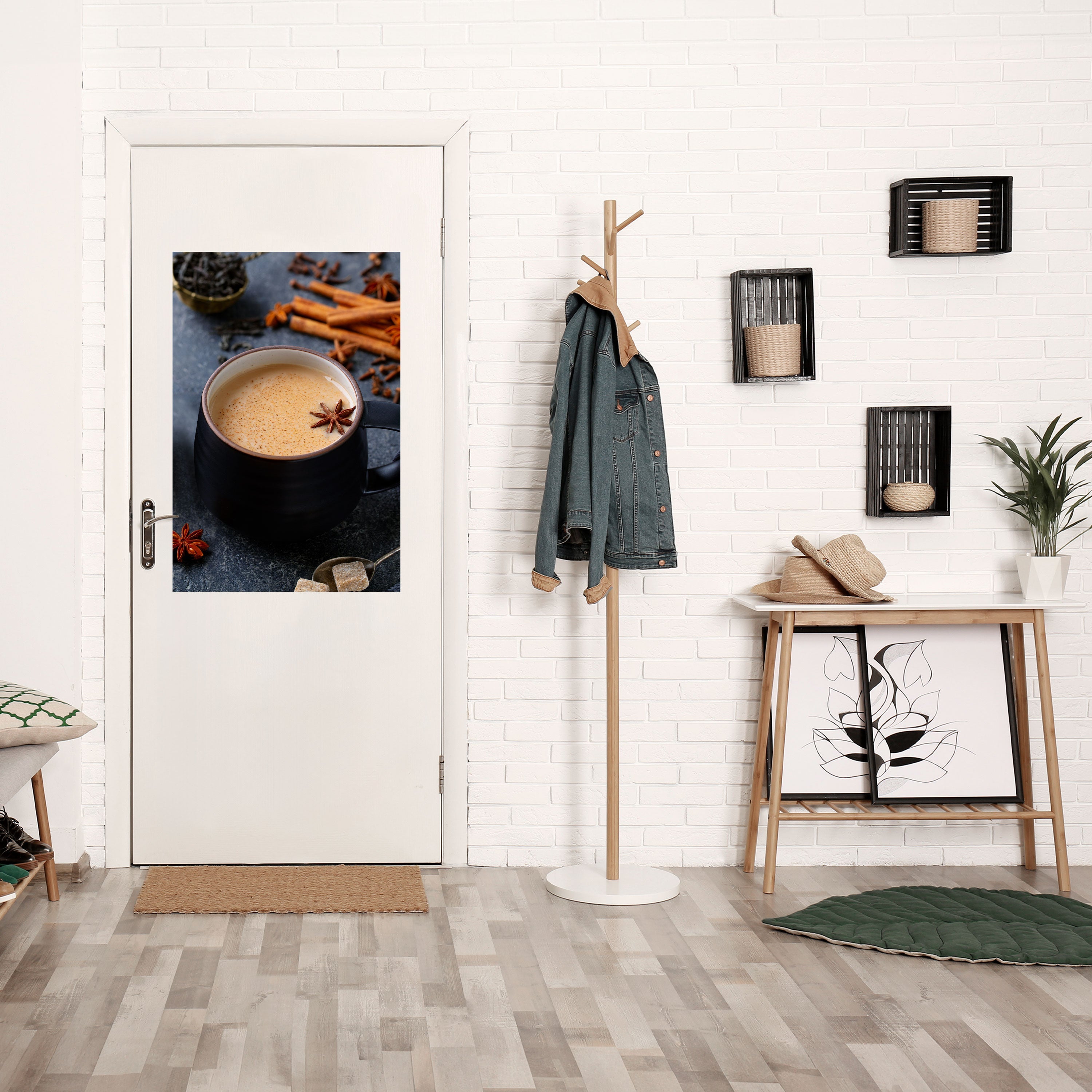 Affiche verticale autocollante « CHALEUR DANS UNE TASSE »