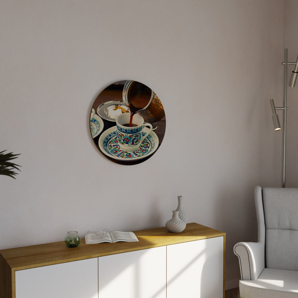 TRADITION DANS UNE TASSE Art mural rond