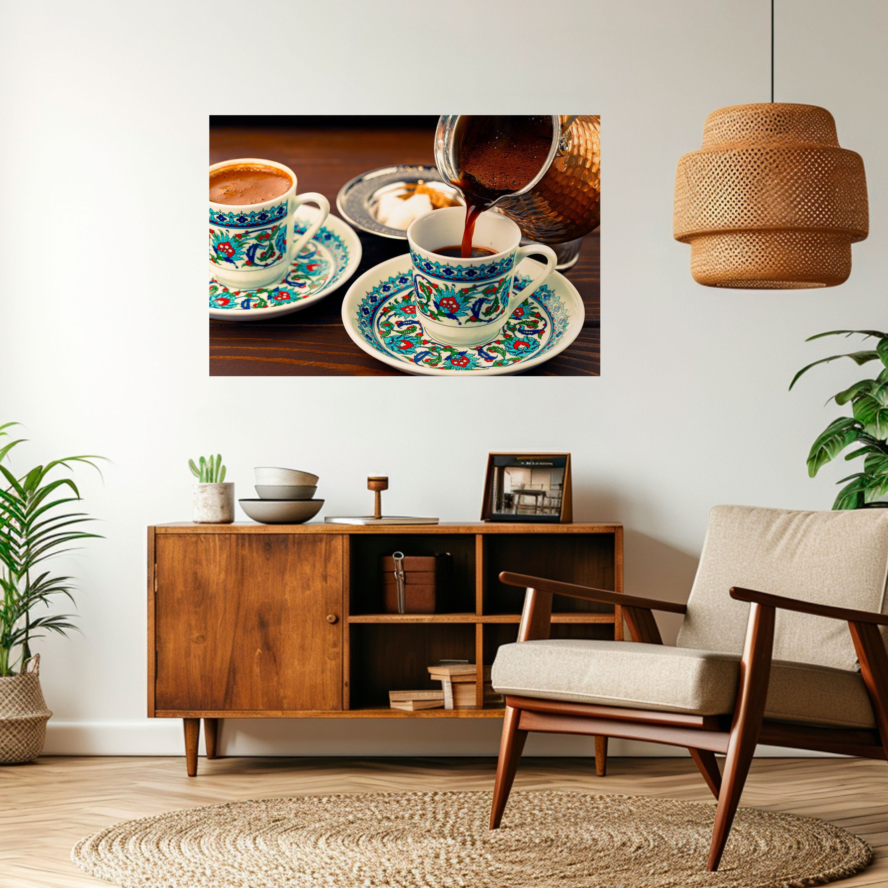 Affiche horizontale autocollante TRADITION DANS UNE TASSE