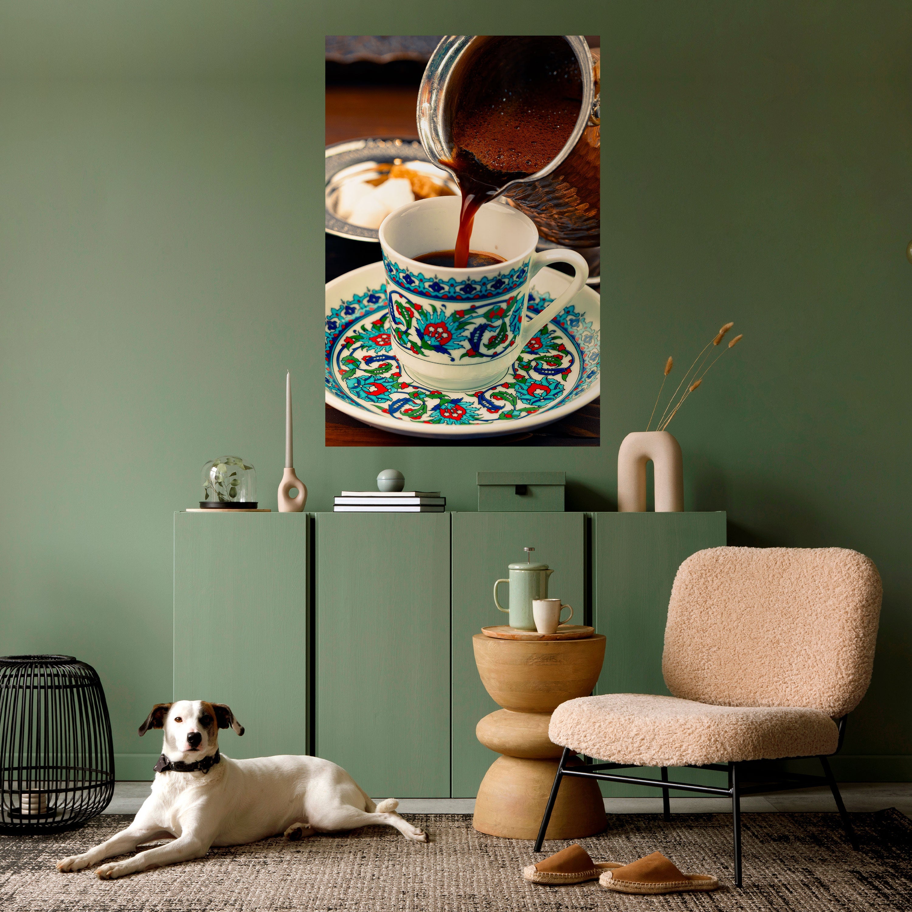 Affiche verticale autocollante TRADITION DANS UNE TASSE