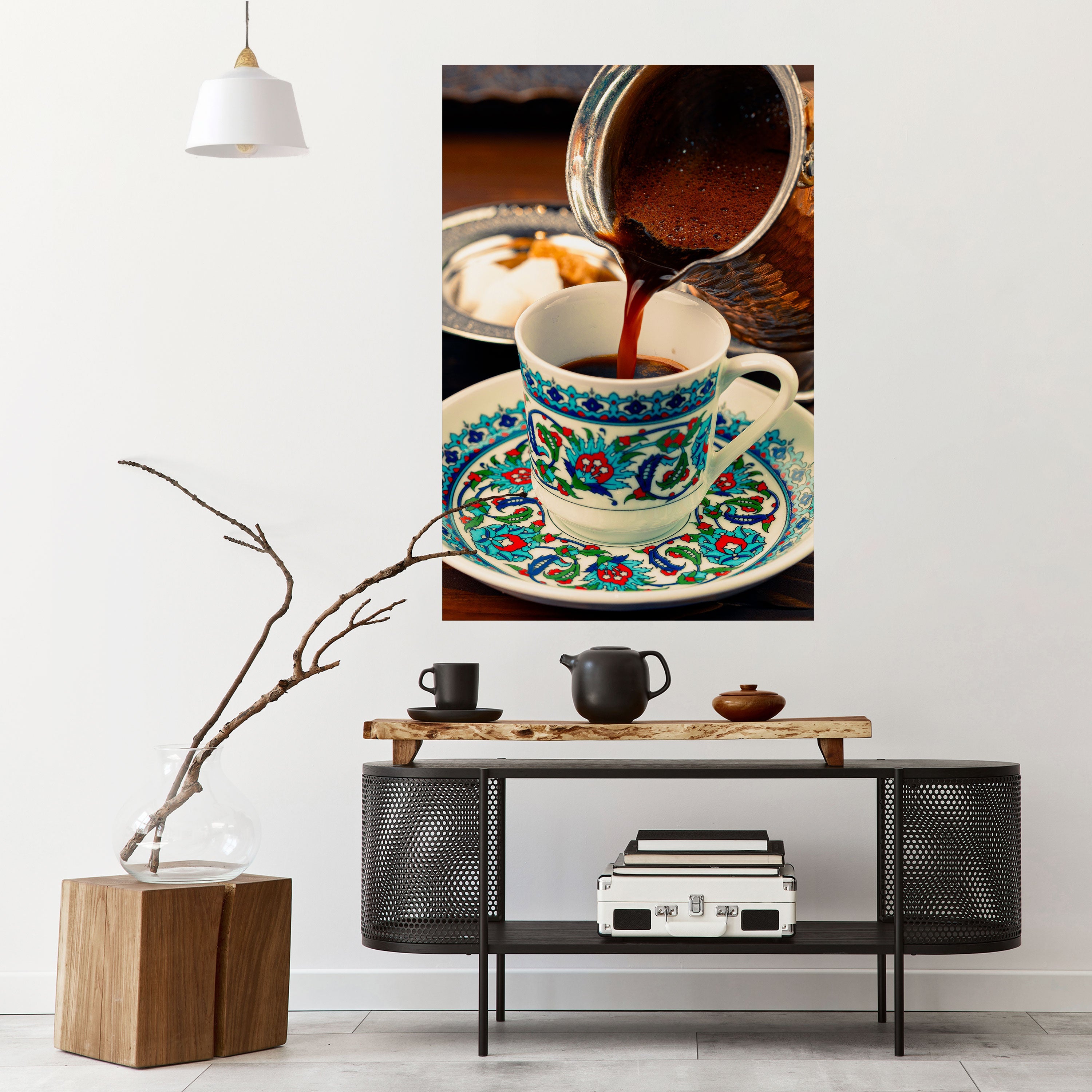 Affiche verticale autocollante TRADITION DANS UNE TASSE