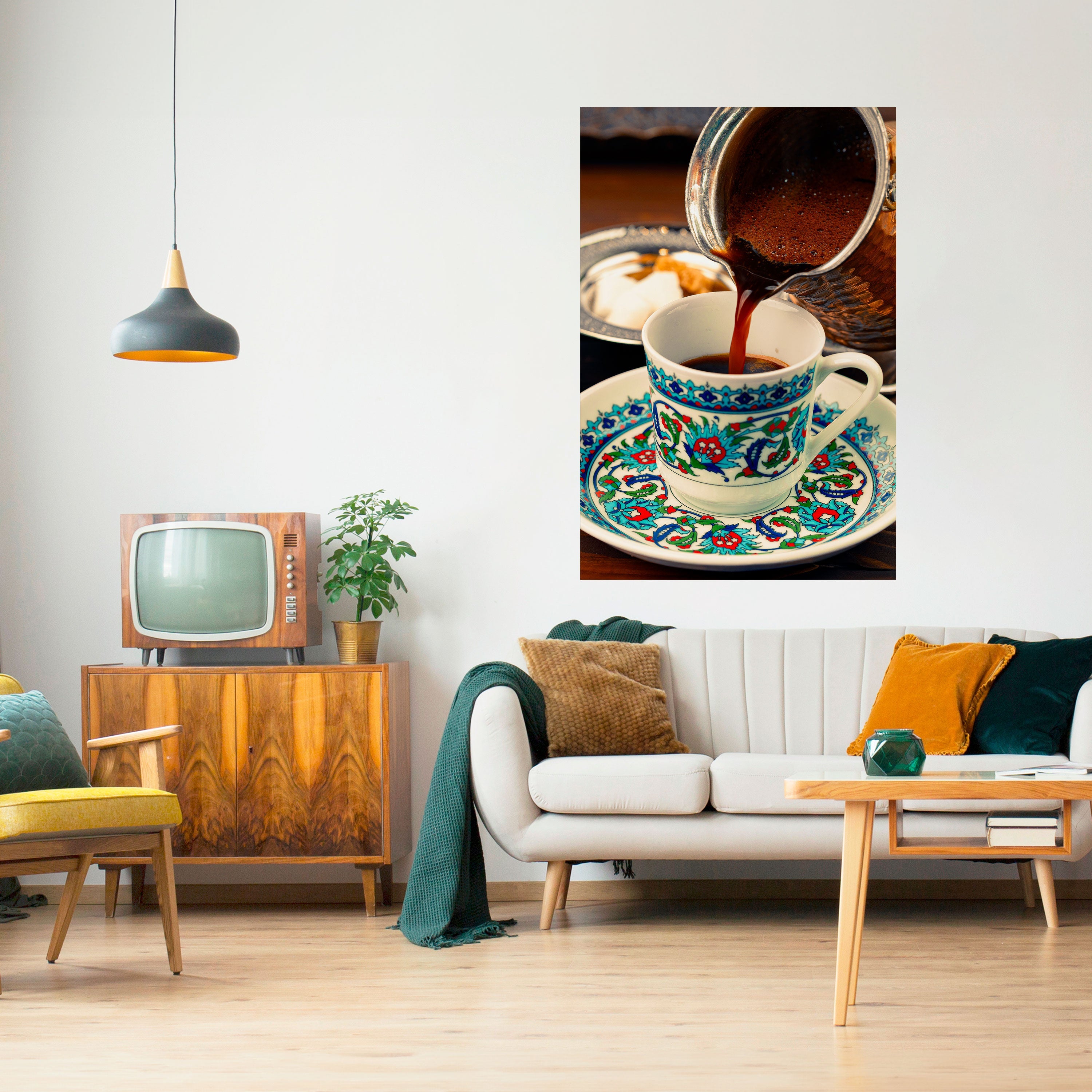 Affiche verticale autocollante TRADITION DANS UNE TASSE