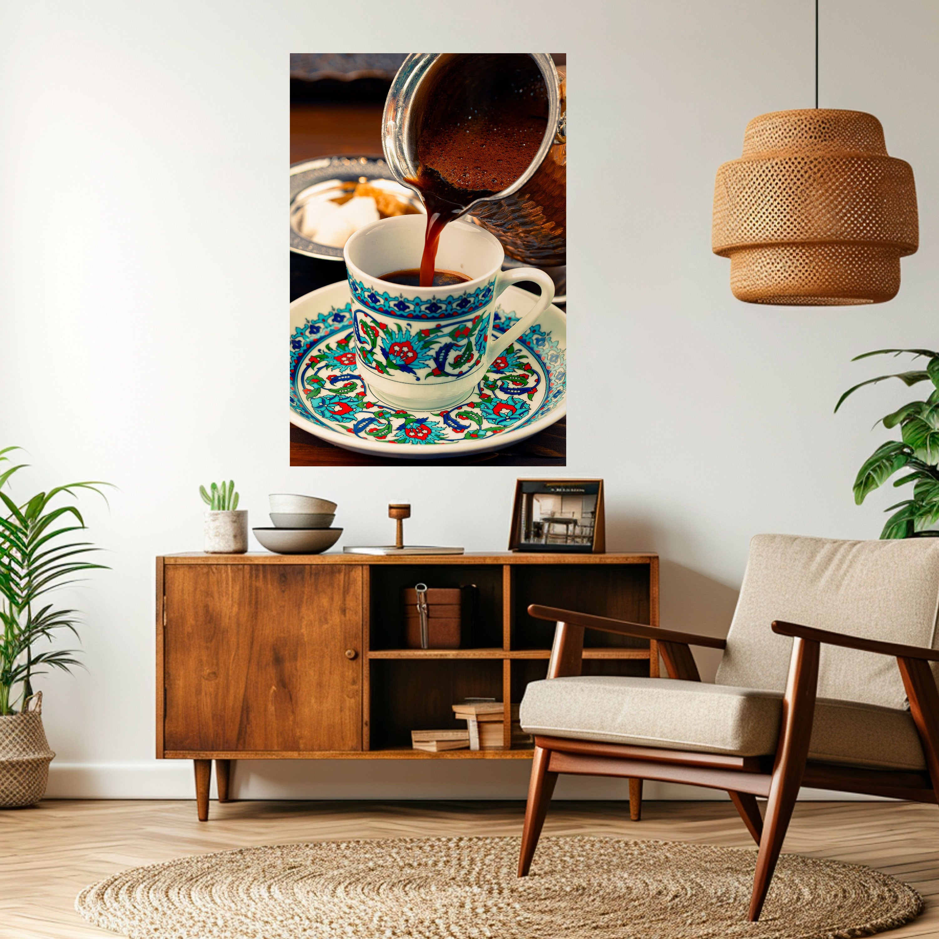 Affiche verticale autocollante TRADITION DANS UNE TASSE