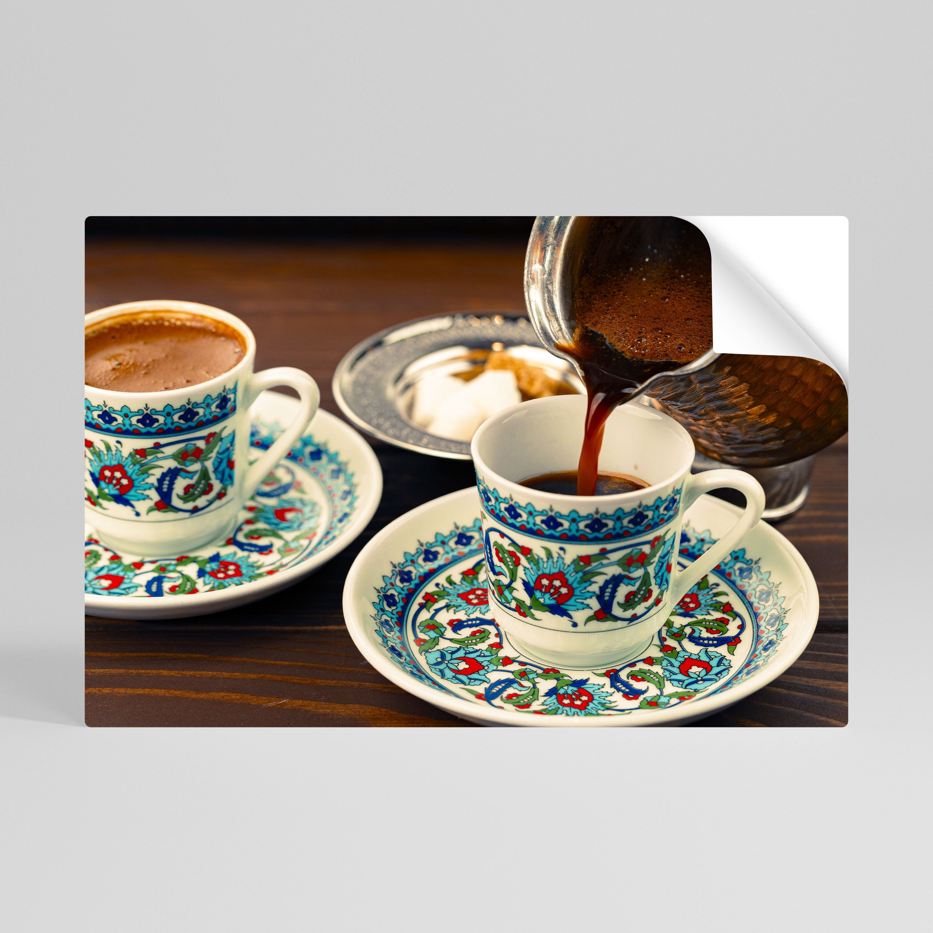 Affiche horizontale autocollante TRADITION DANS UNE TASSE