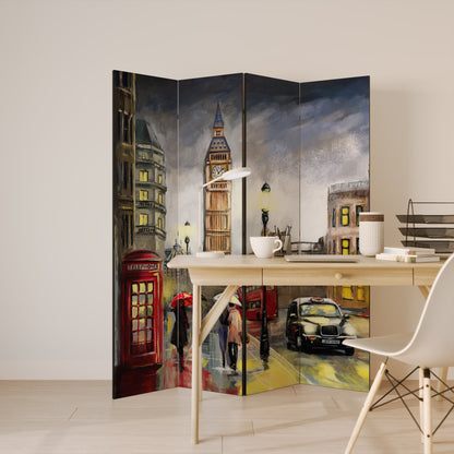 LONDON'S TIMELESS VIBES 4-Panel Room Divider