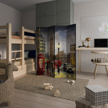 LONDON'S TIMELESS VIBES 4-Panel Room Divider