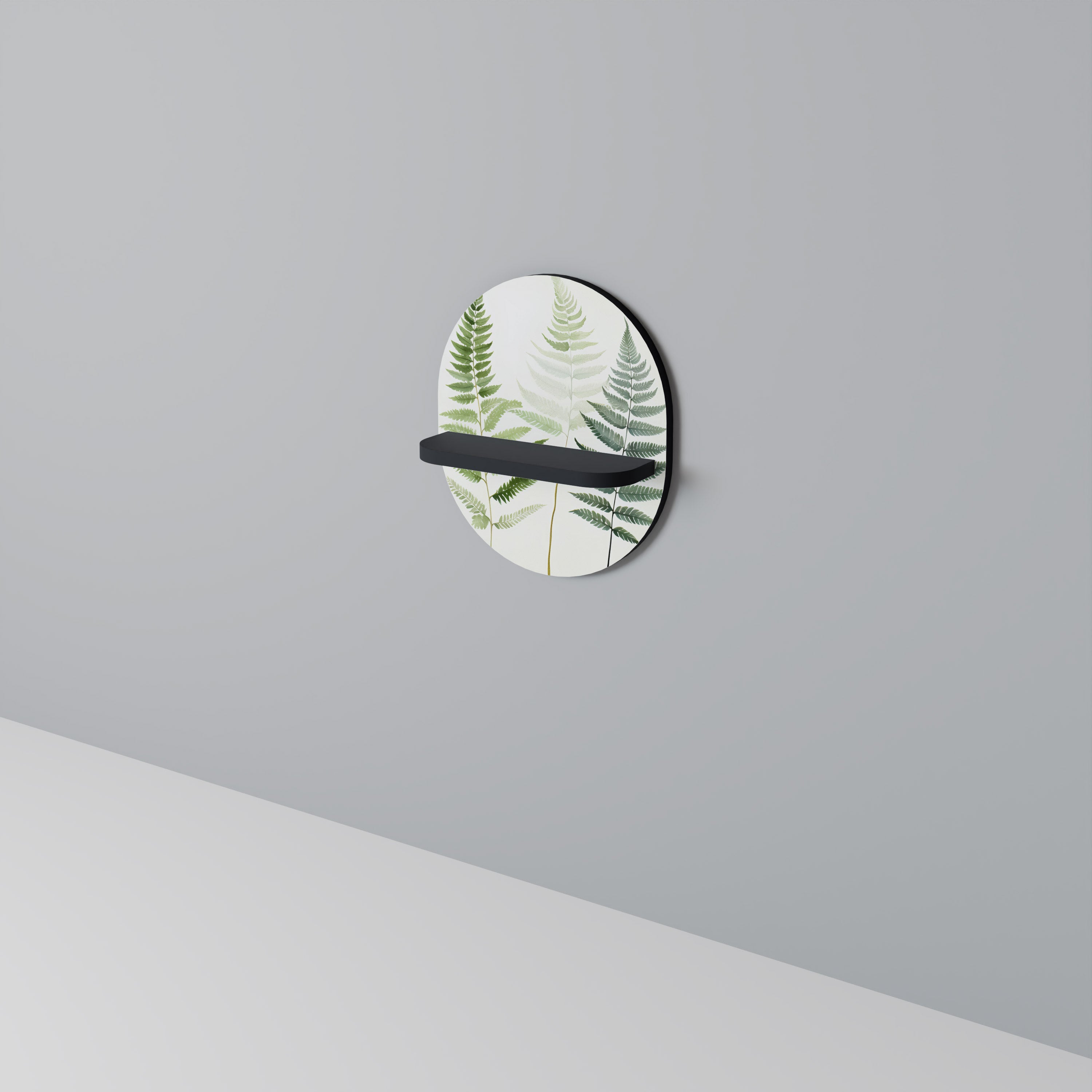 Étagère d'art ovale FERN MAJESTY en finition noire