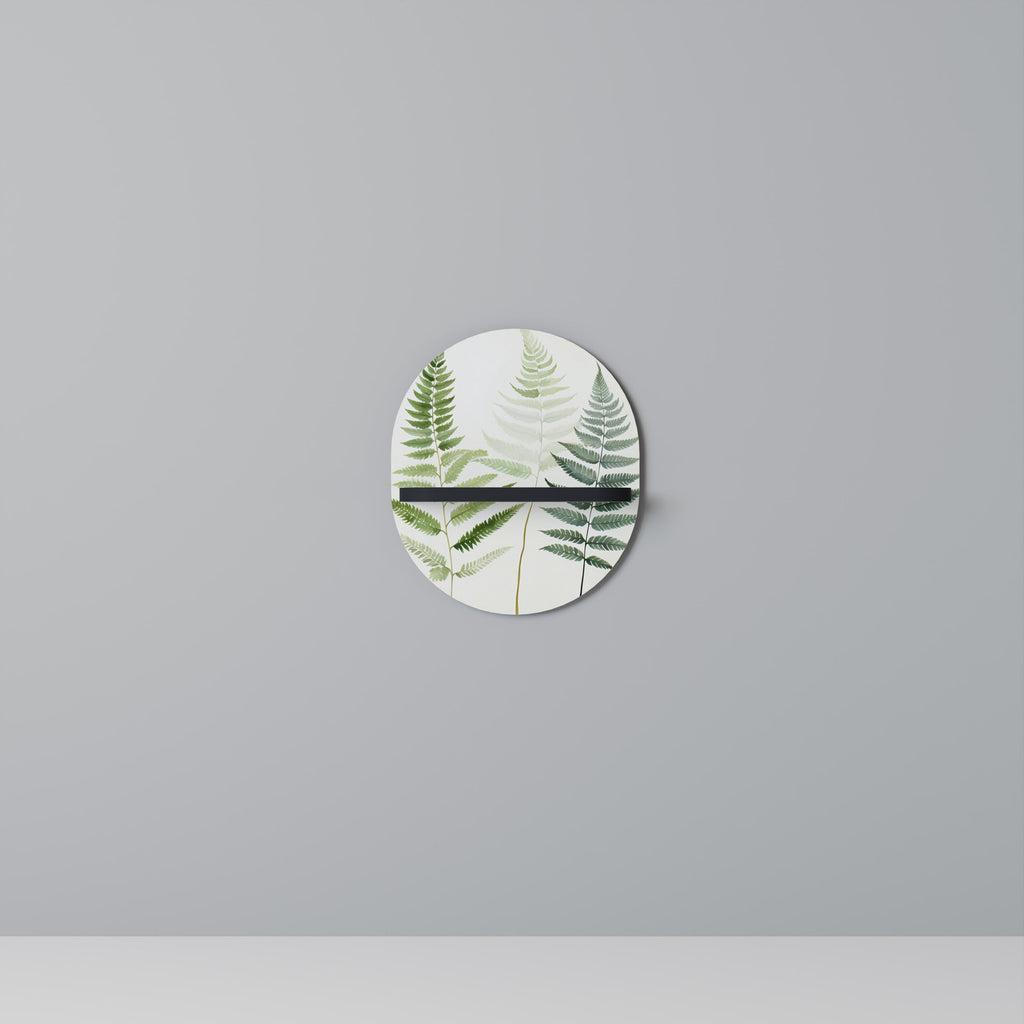 FERN MAJESTY Oval Art Shelf In Black Finish