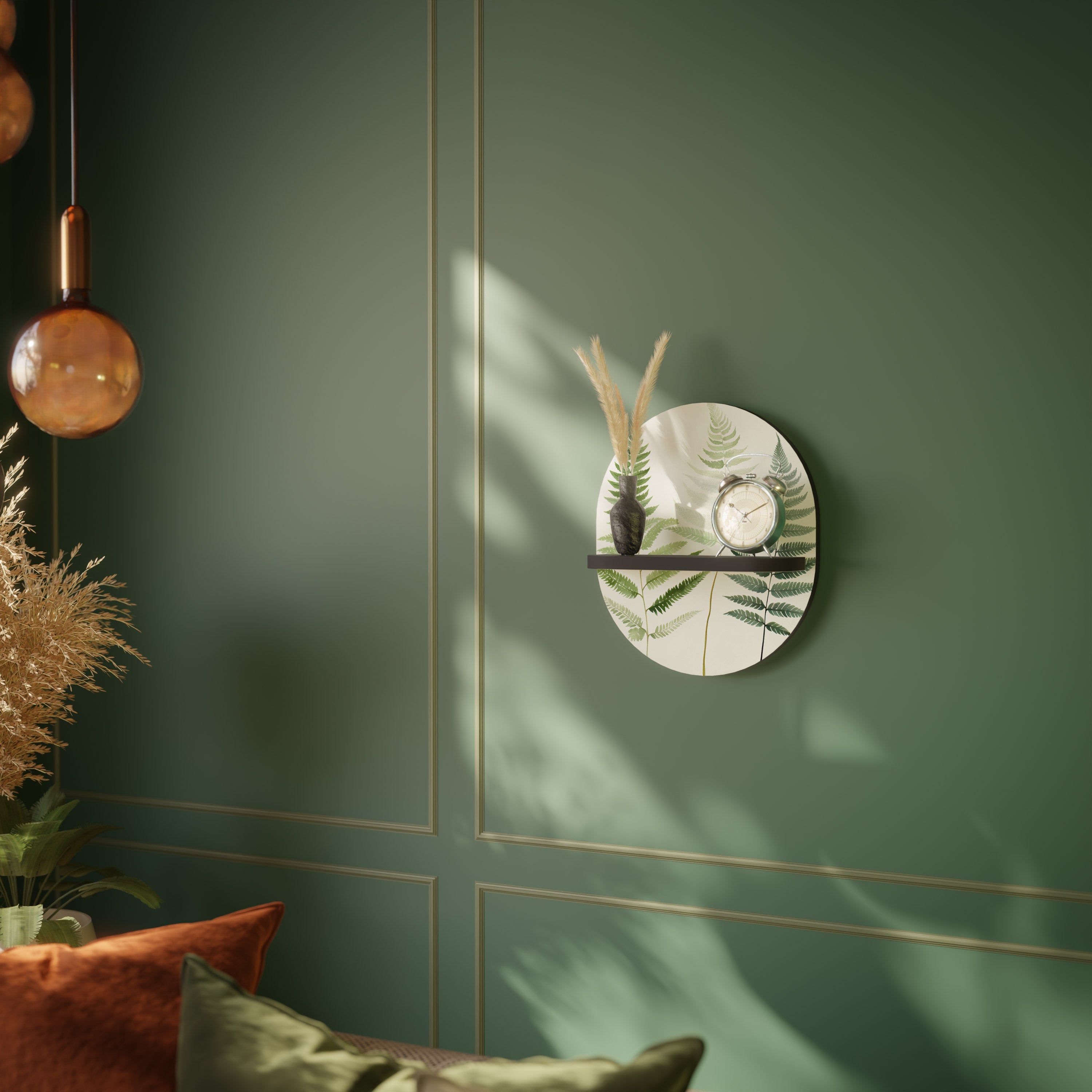 Étagère d'art ovale FERN MAJESTY en finition noire