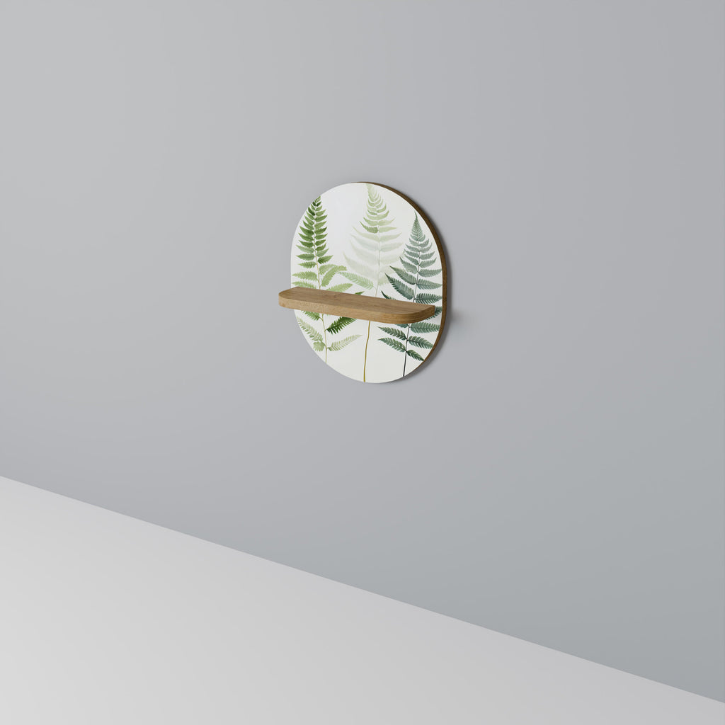Étagère d'art ovale FERN MAJESTY effet chêne