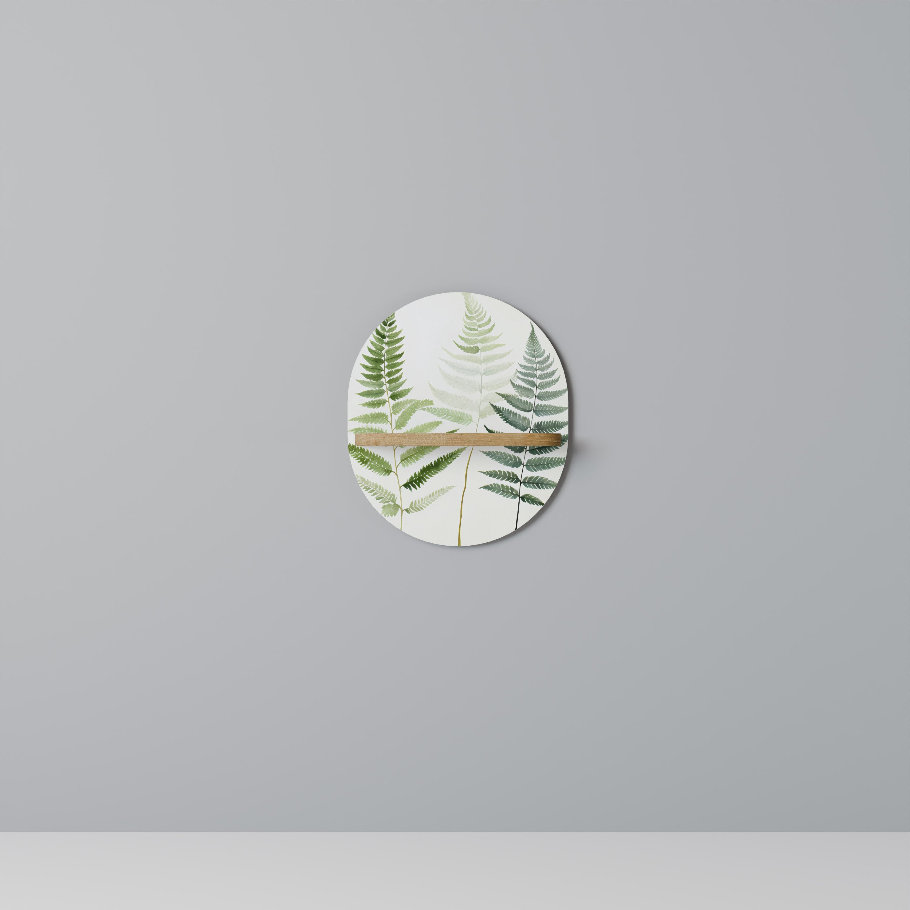 Étagère d'art ovale FERN MAJESTY effet chêne