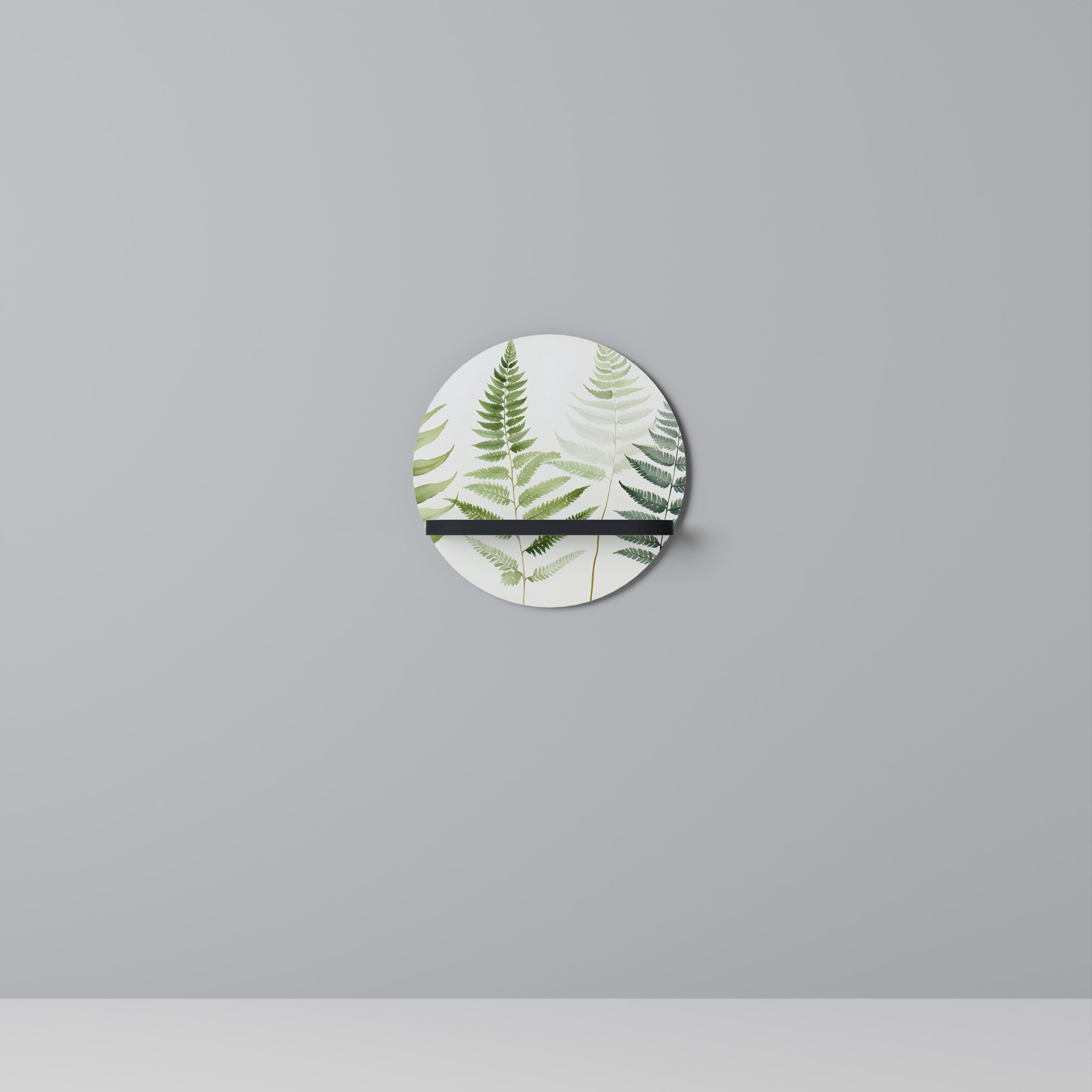 Étagère d'art ronde FERN MAJESTY en finition noire