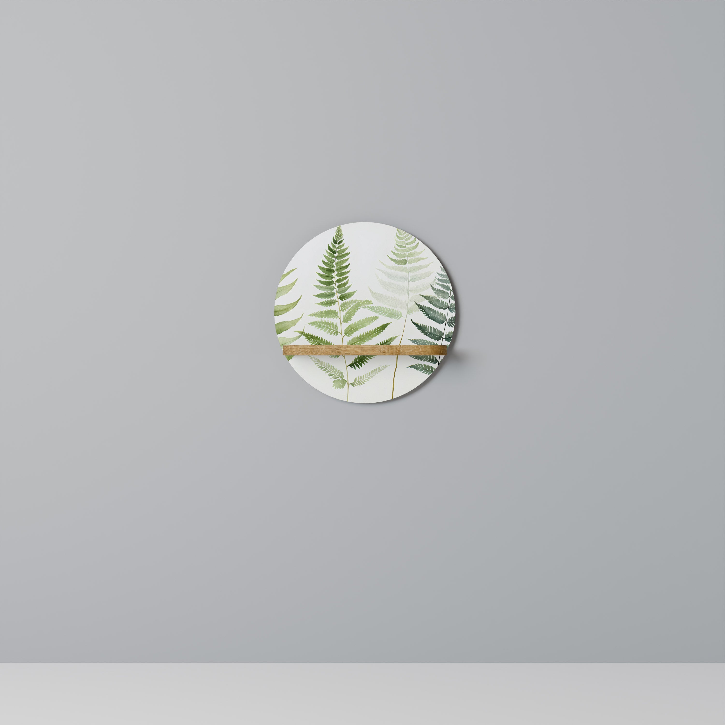 Étagère d'art ronde FERN MAJESTY effet chêne