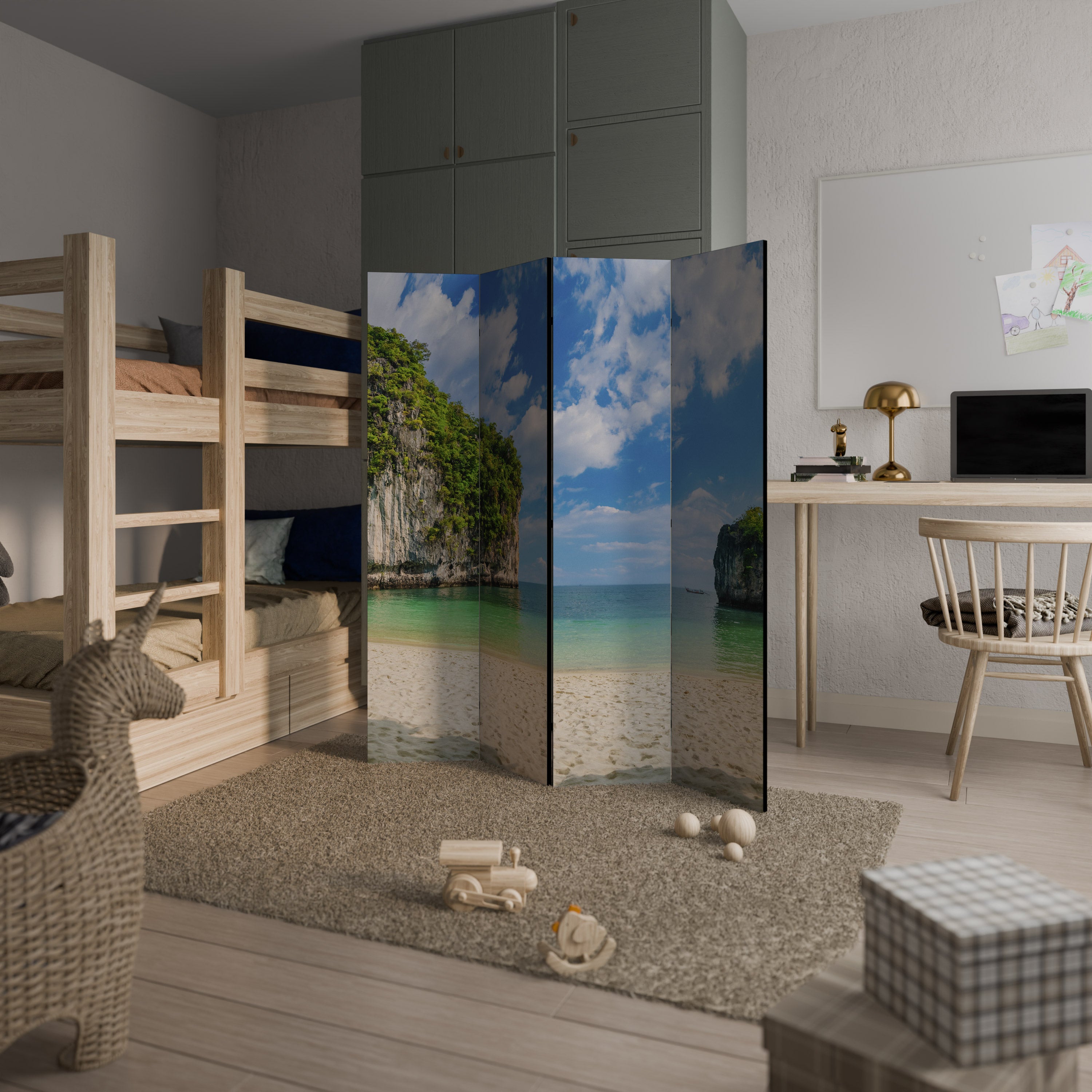 SUN-KISSED HAVEN 4-Panel Room Divider