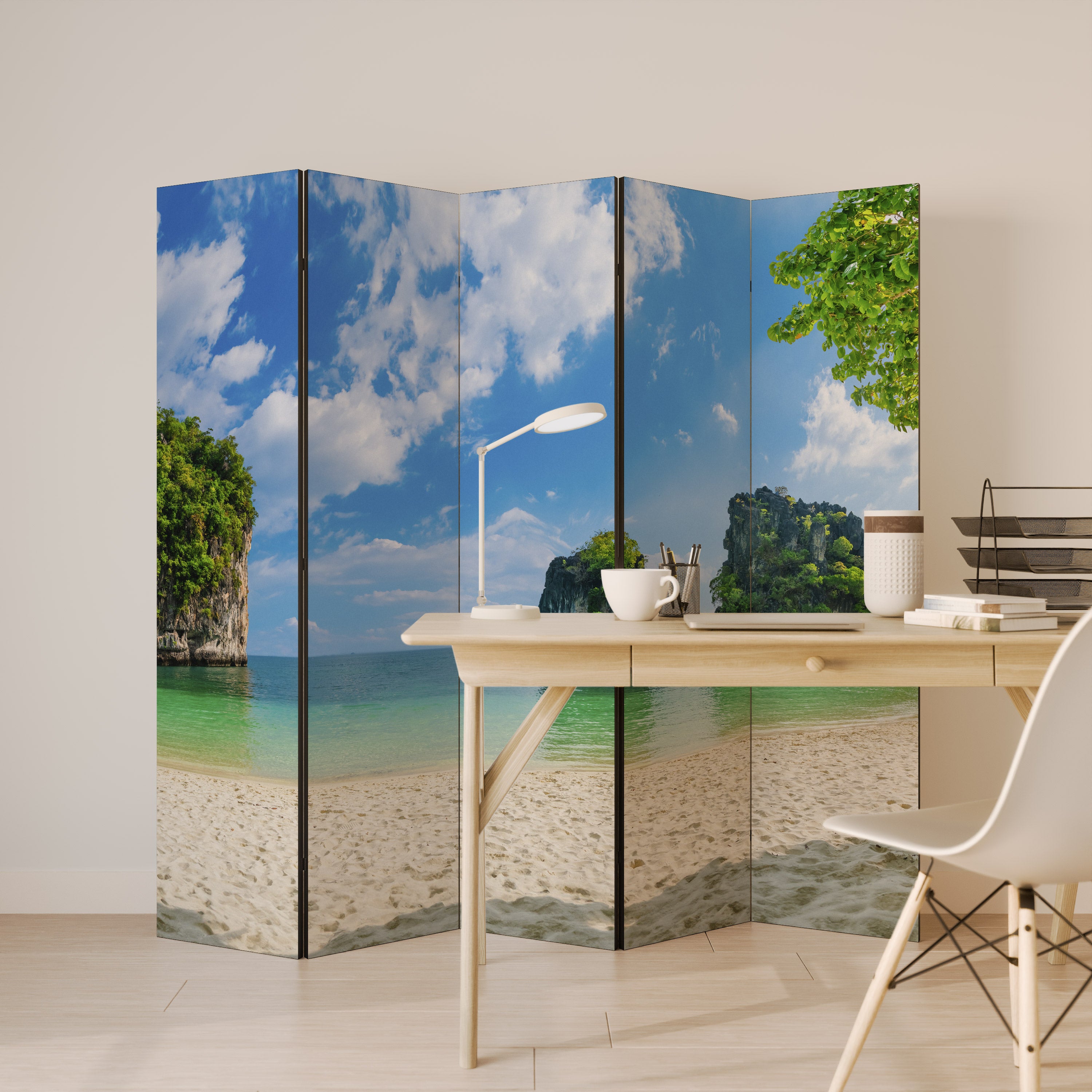 SUN-KISSED HAVEN 5-Panel Room Divider