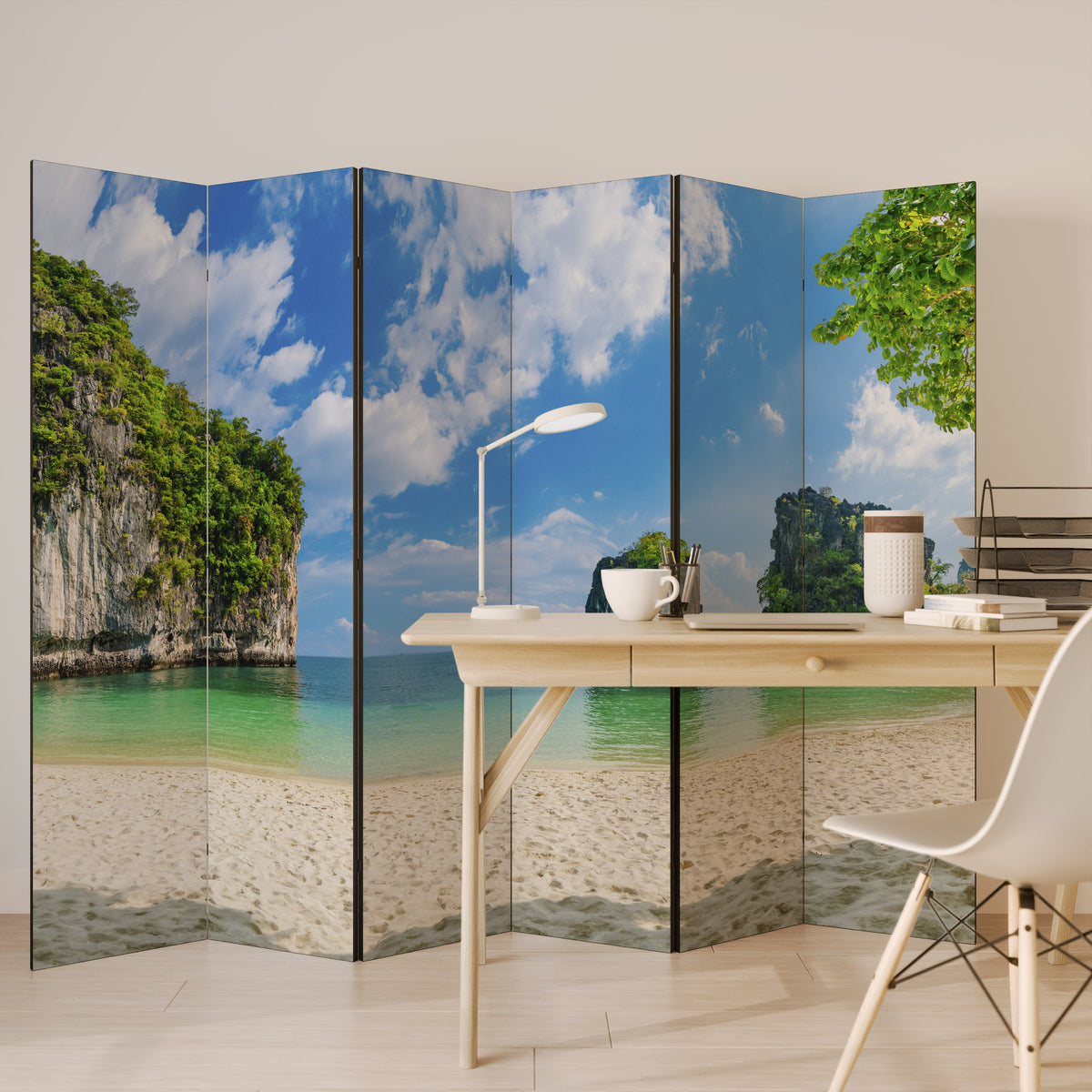 SUN-KISSED HAVEN 6-Panel Room Divider
