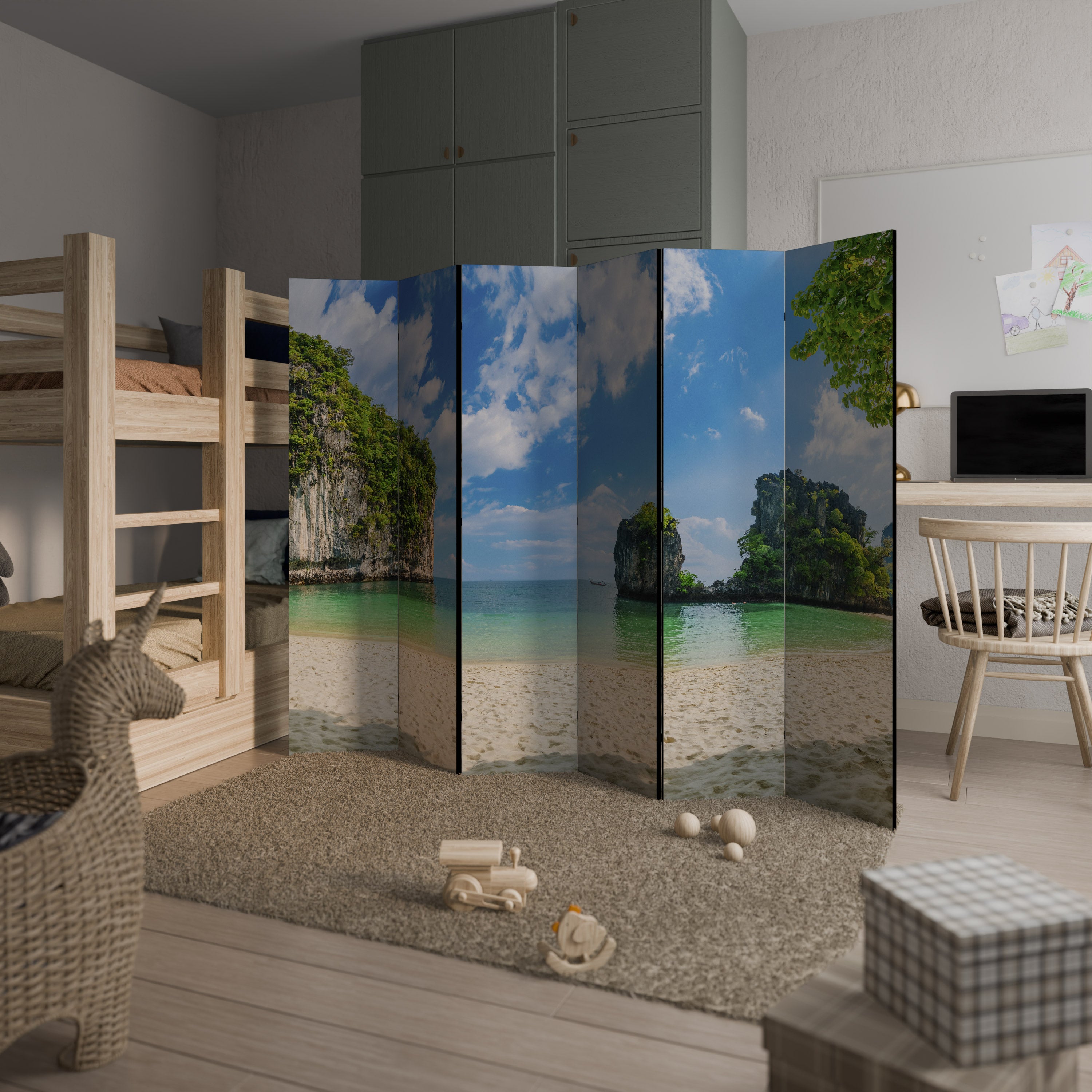 SUN-KISSED HAVEN 6-Panel Room Divider
