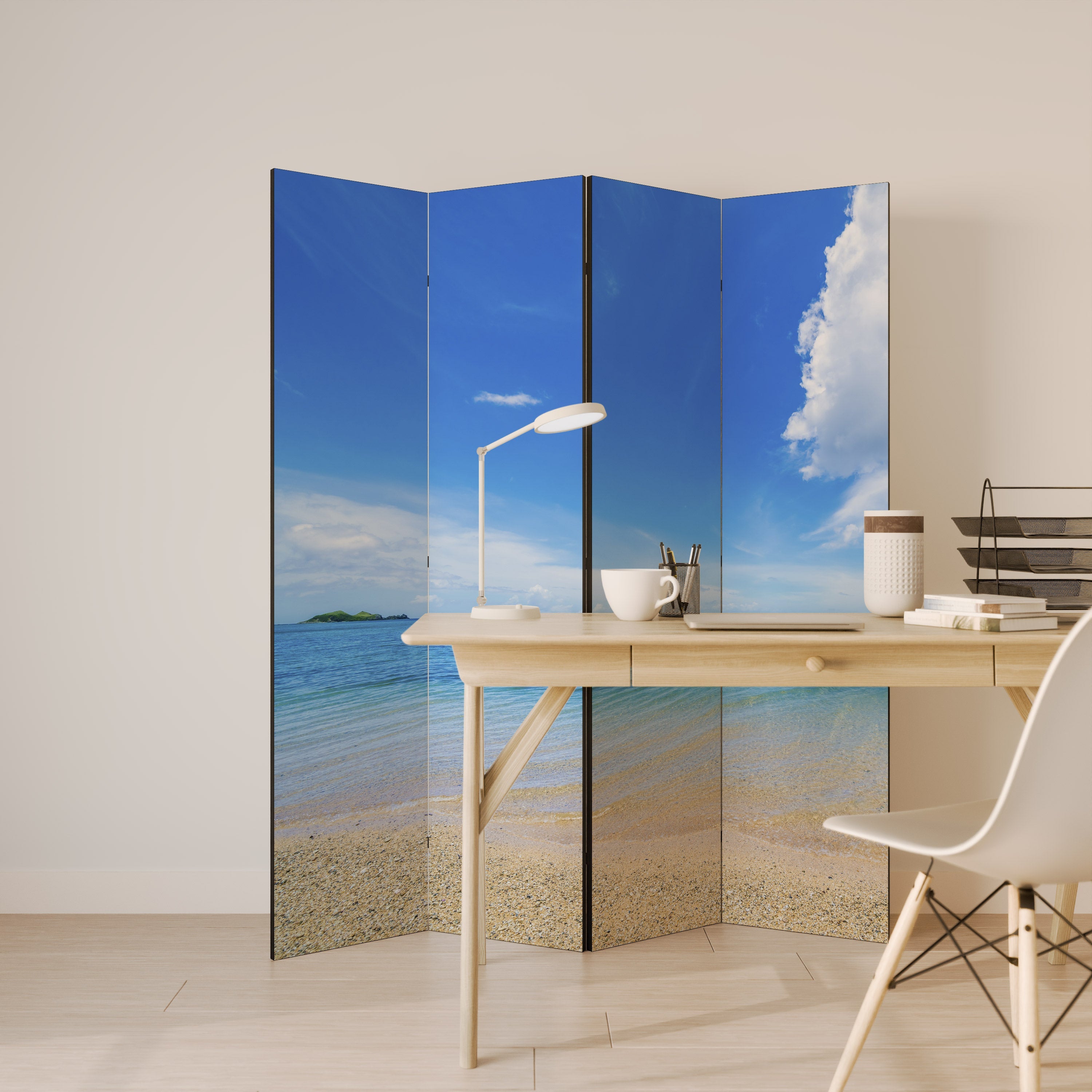 Paravent décoratif à 4 panneaux TIDES OF TIME