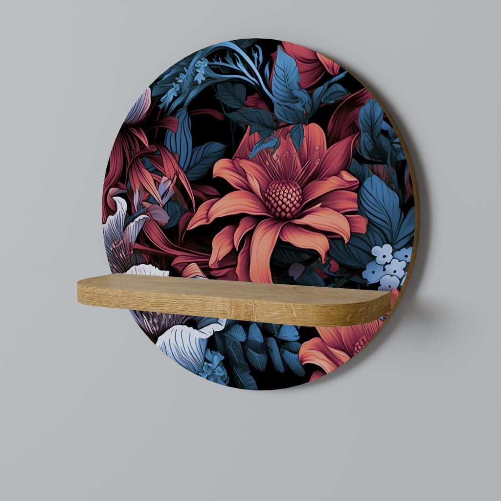FLOURISH FANTASY Round Art Shelf In Oak Effect