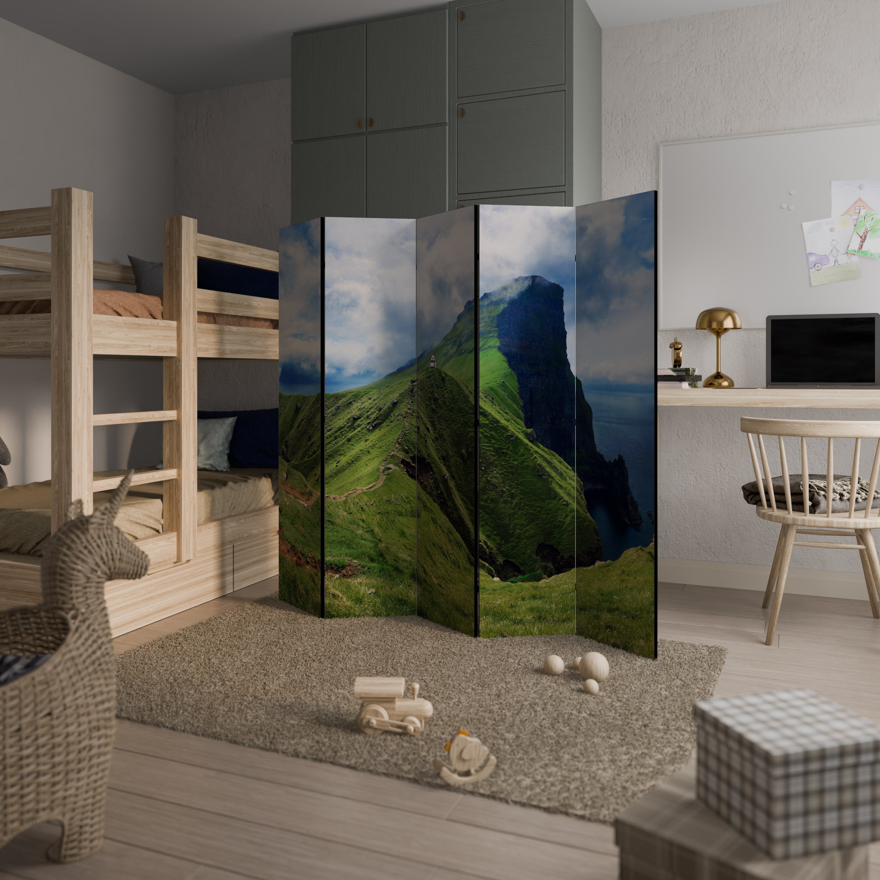CLIFFS OF TRANQUILITY 5-Panel Room Divider