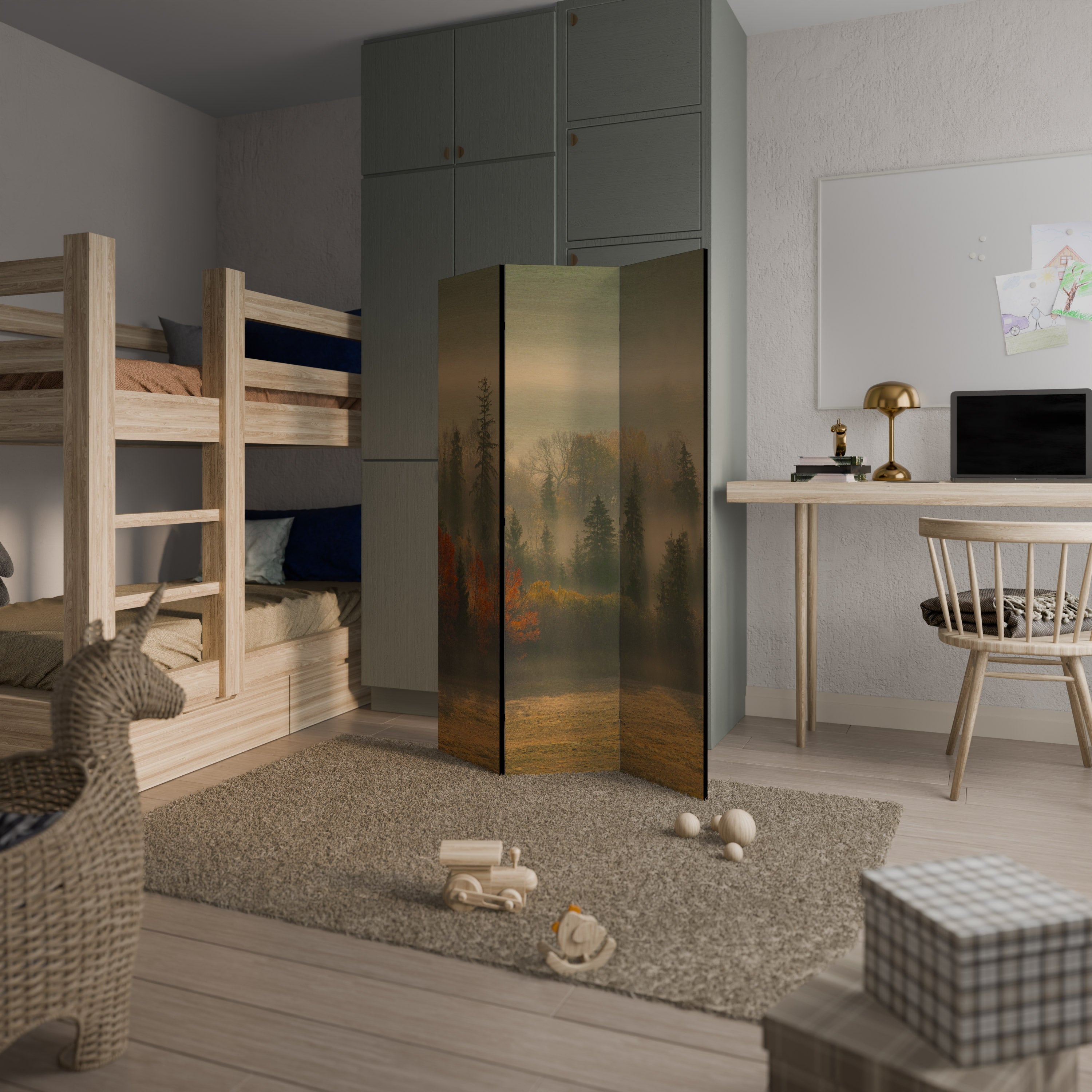 HEURES DE DORURE Paravent décoratif à 3 panneaux