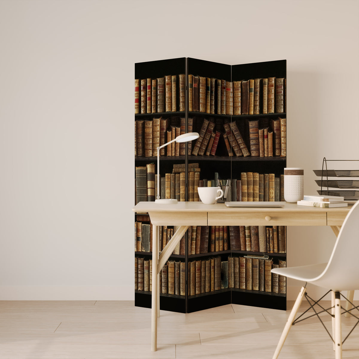 SHELVES OF TIME 3-Panel Room Divider