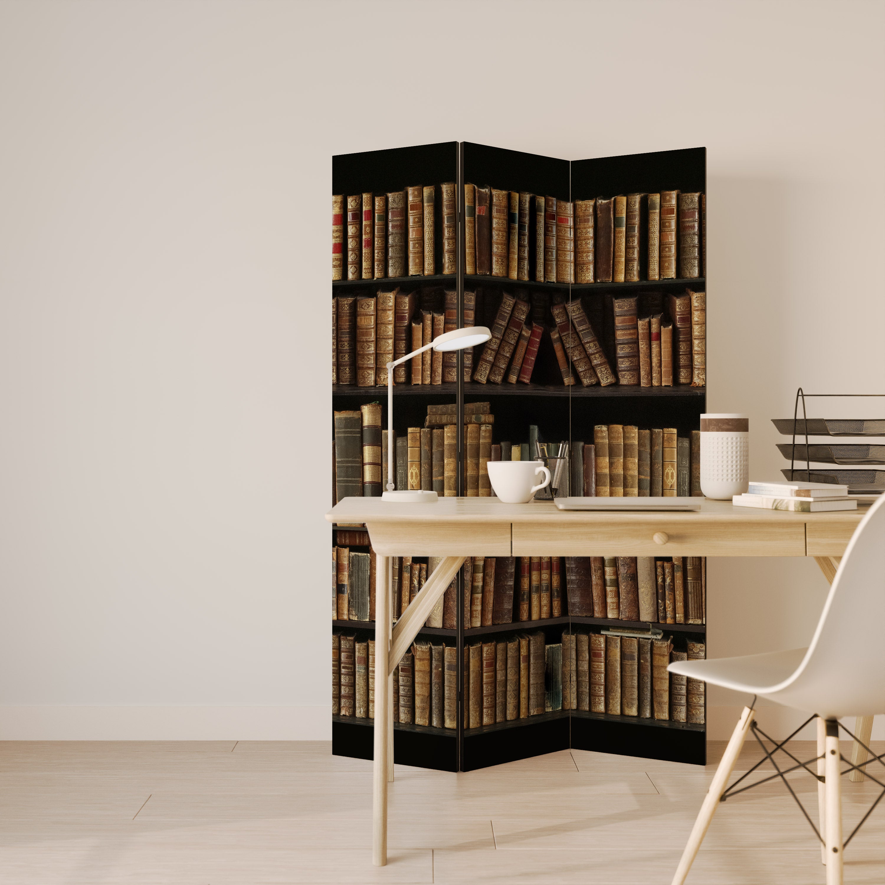 SHELVES OF TIME 3-Panel Room Divider