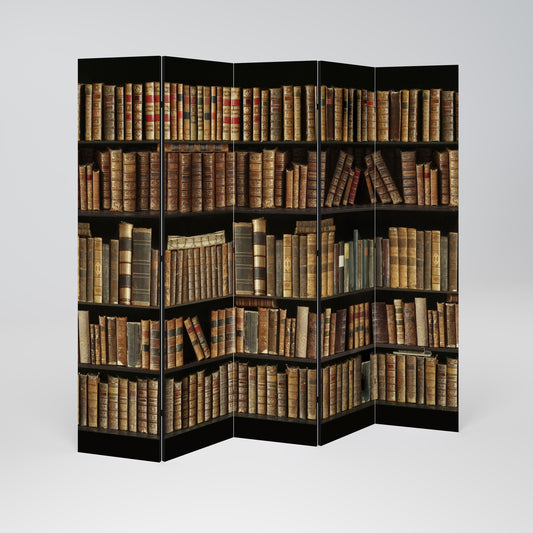 SHELVES OF TIME 5-Panel Room Divider