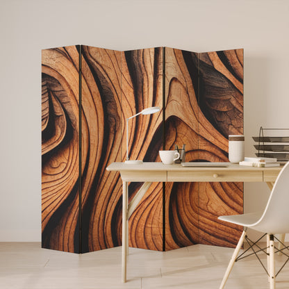 WOODEN WAVES UNFOLDED 5-Panel Room Divider