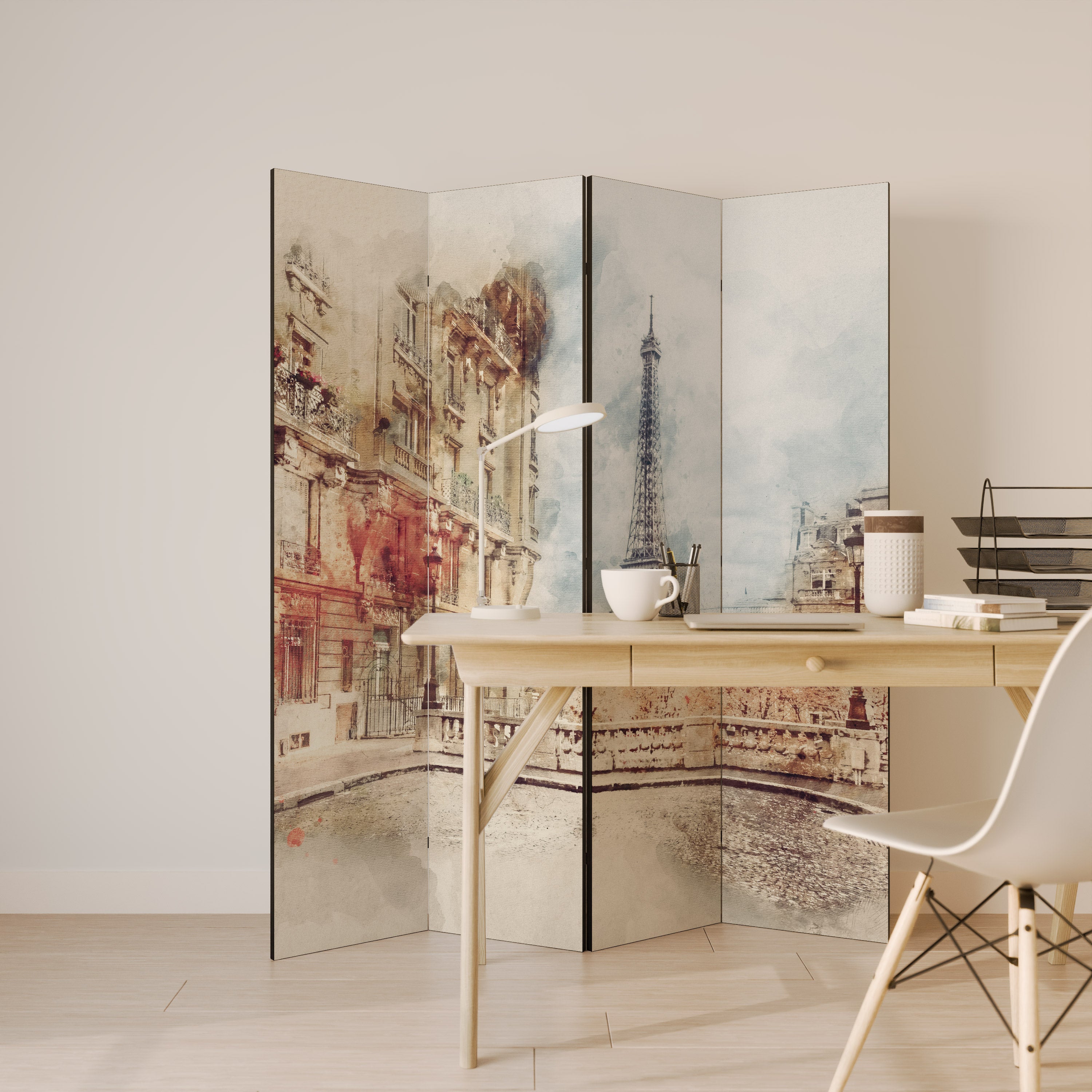 PARISIAN DAYDREAM 4-Panel Room Divider