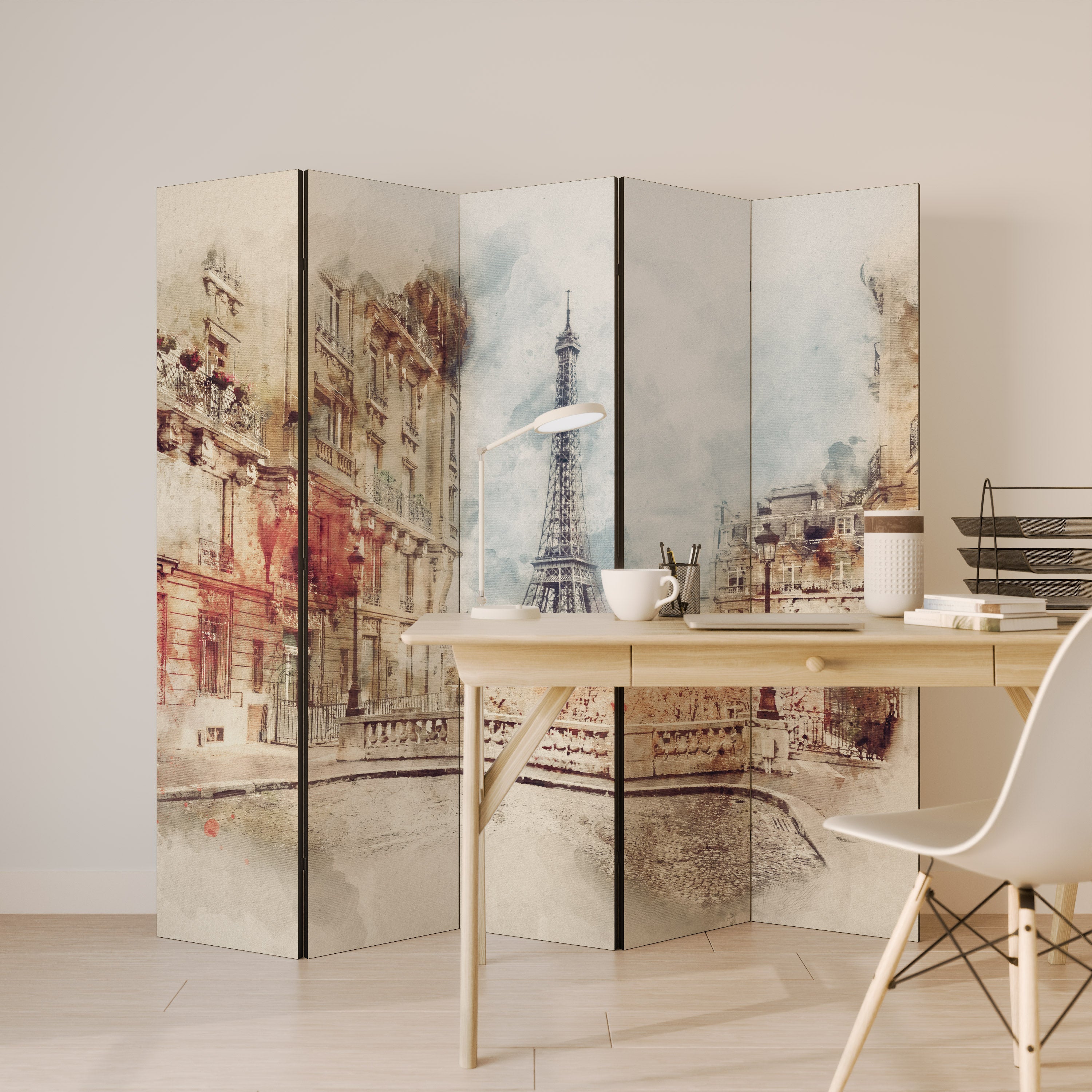 PARISIAN DAYDREAM 5-Panel Room Divider