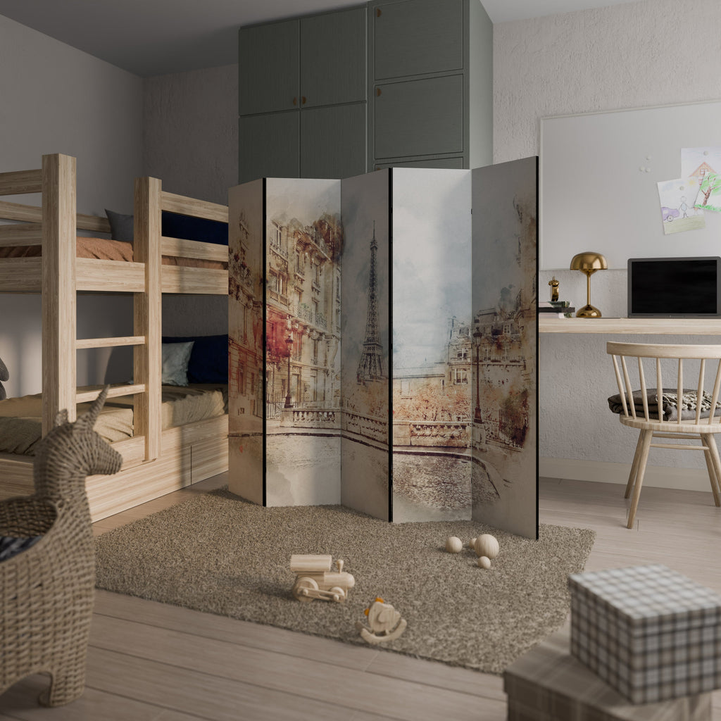 Paravent décoratif à 5 panneaux PARISIAN DAYDREAM