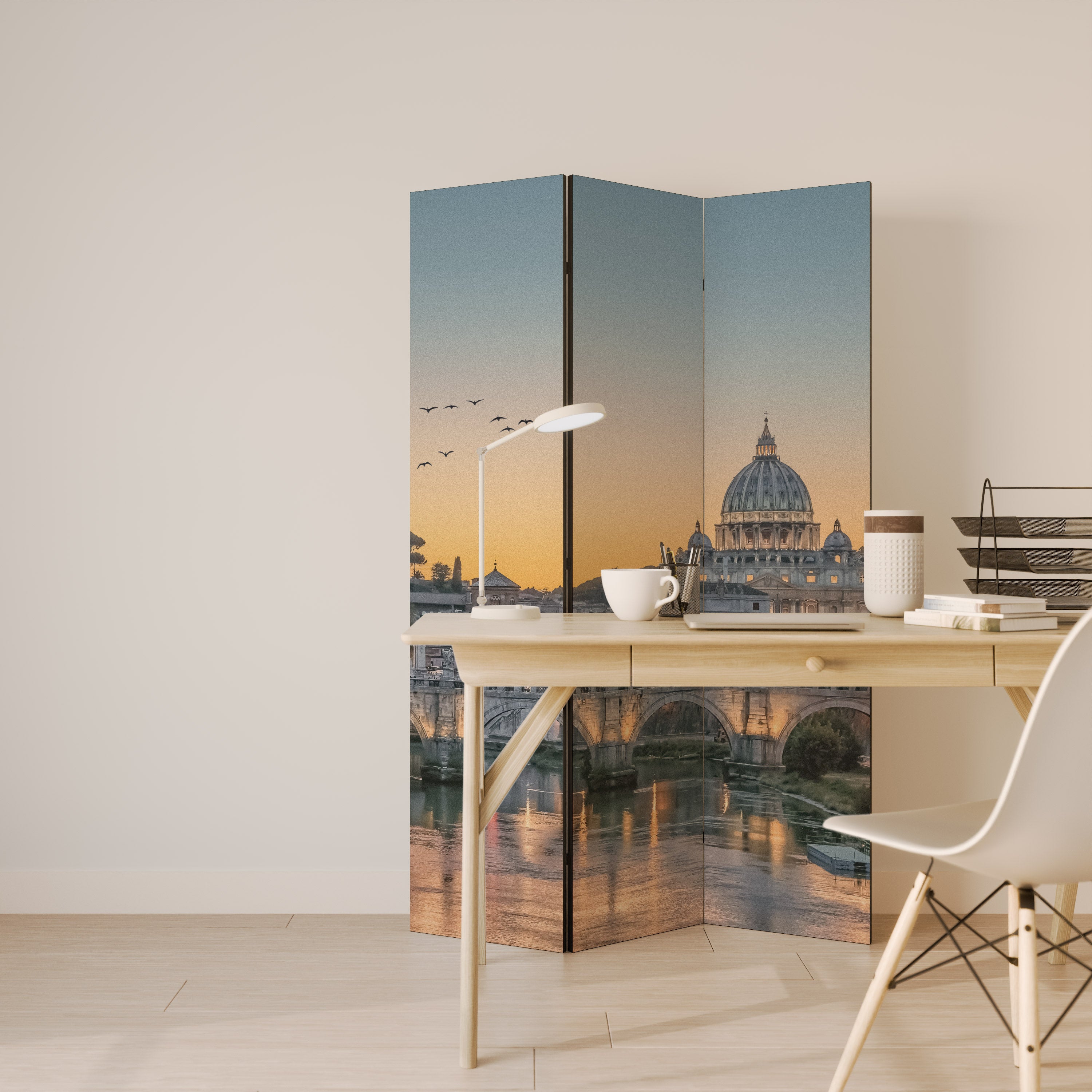 Paravent décoratif à 3 panneaux REFLETS DE ROME