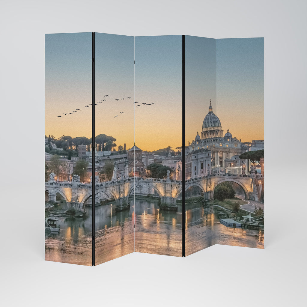 Paravent décoratif à 5 panneaux REFLETS DE ROME