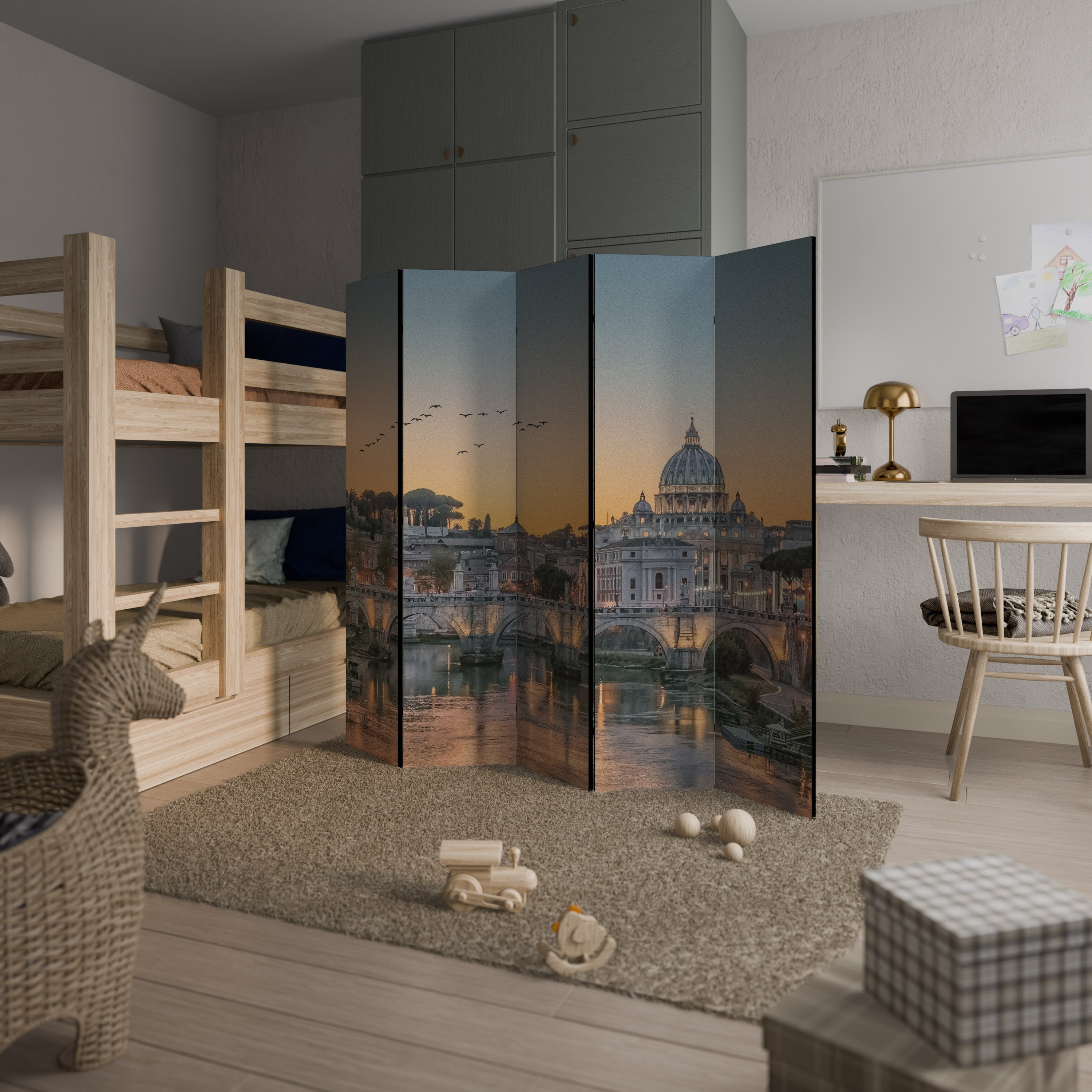 REFLECTIONS OF ROME 5-Panel Room Divider