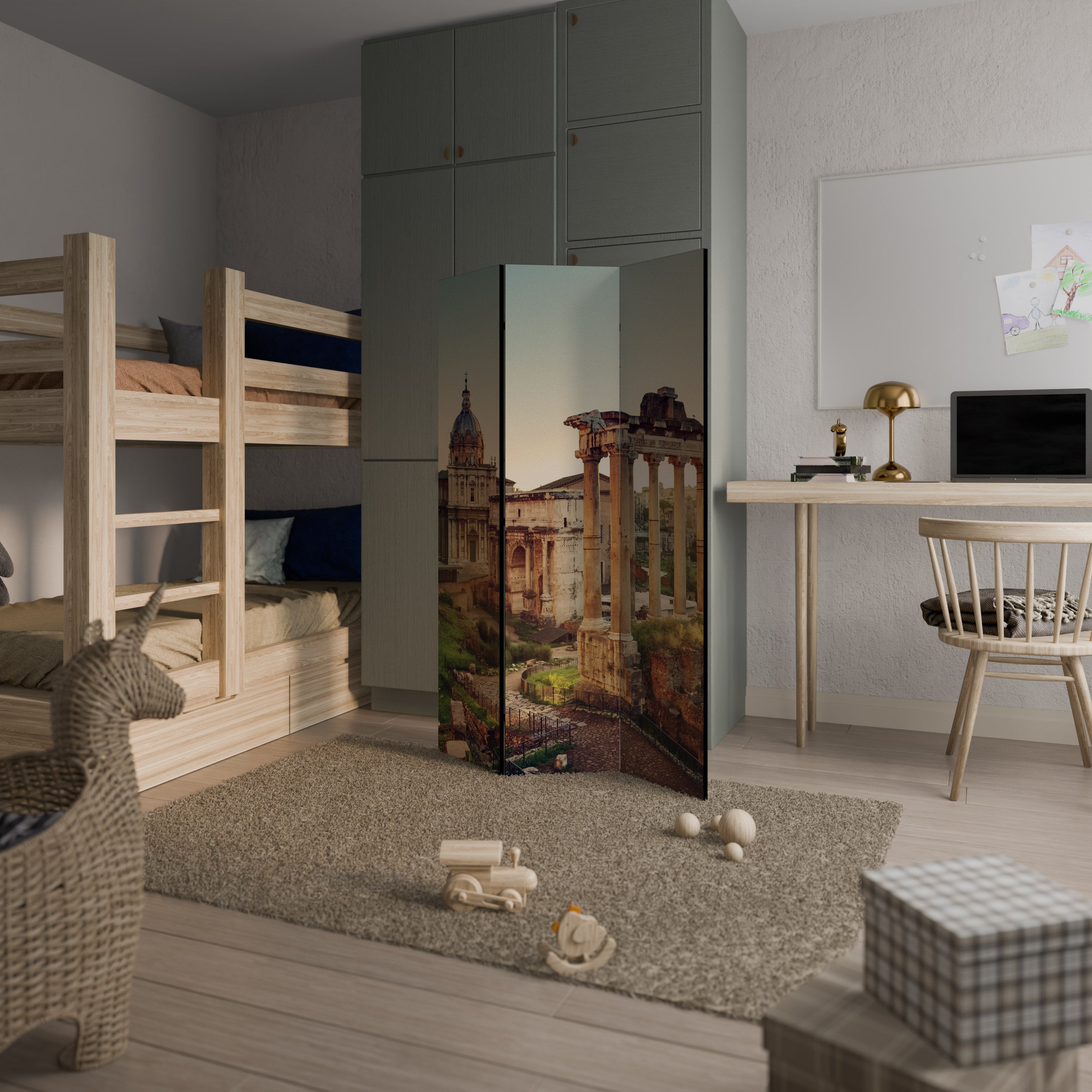 Paravent décoratif à 3 panneaux MERVEILLES DU PASSÉ