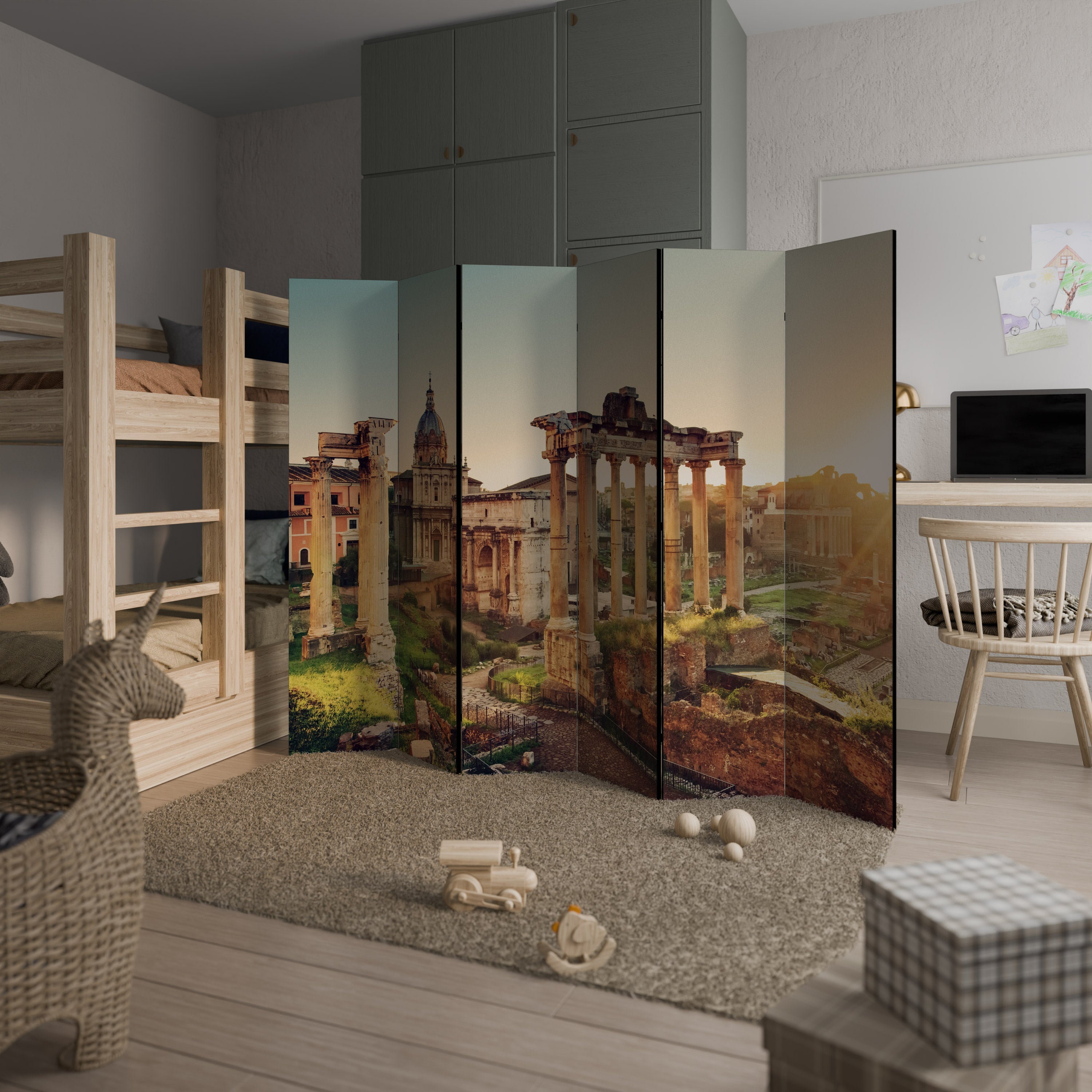 Paravent décoratif à 6 panneaux MERVEILLES DU PASSÉ