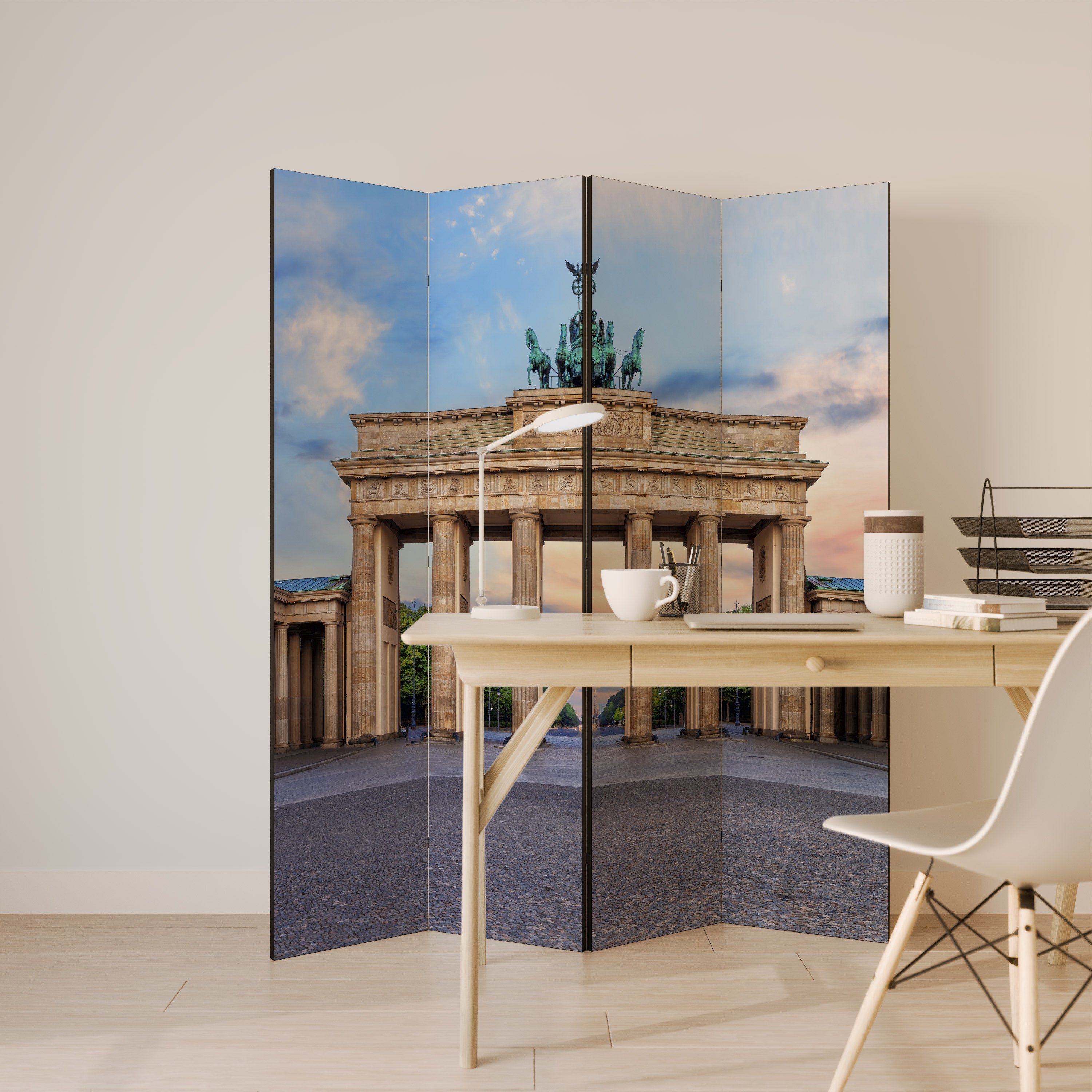 Cloison décorative à 4 panneaux PILIERS DE MÉMOIRE