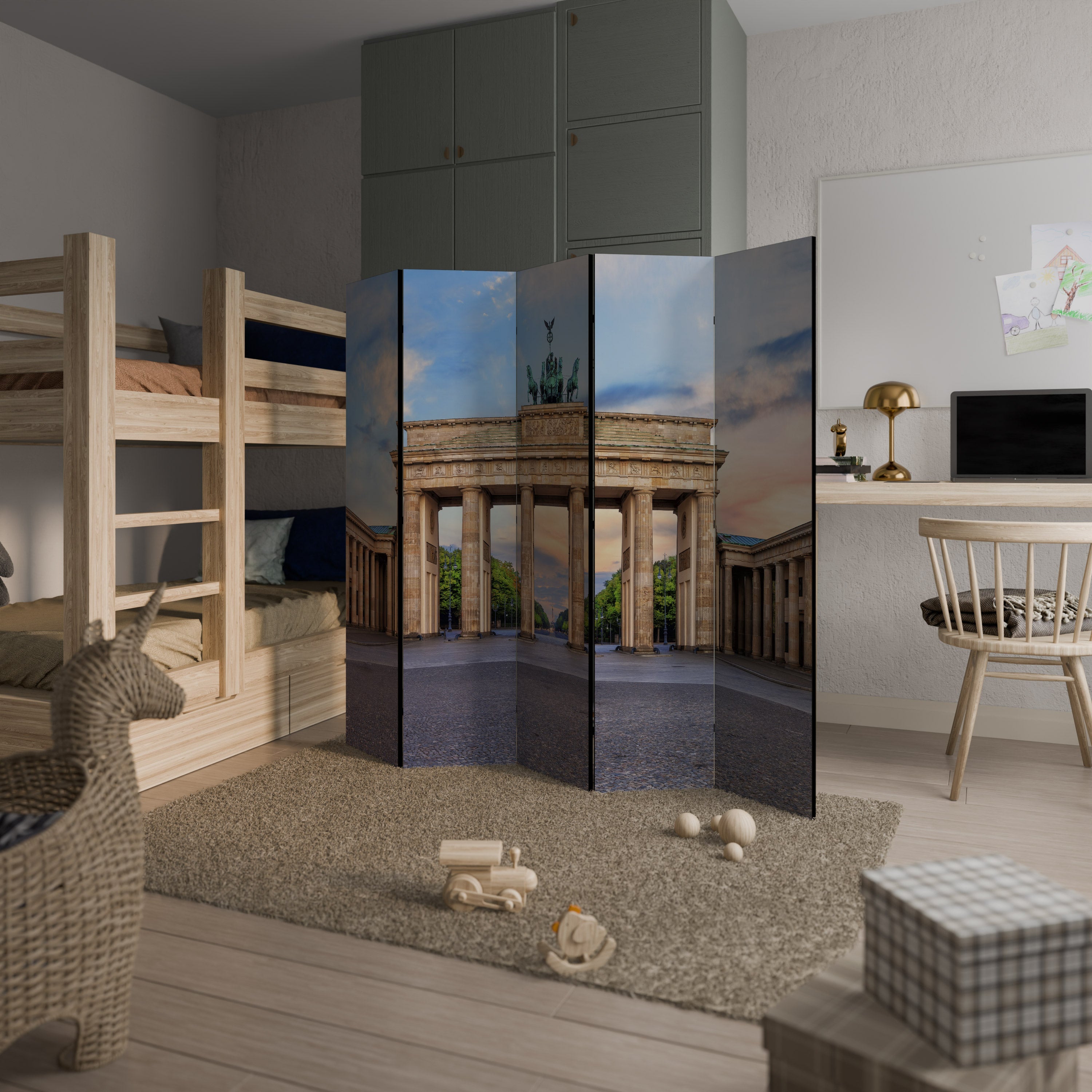 Cloison décorative à 5 panneaux PILIERS DE MÉMOIRE