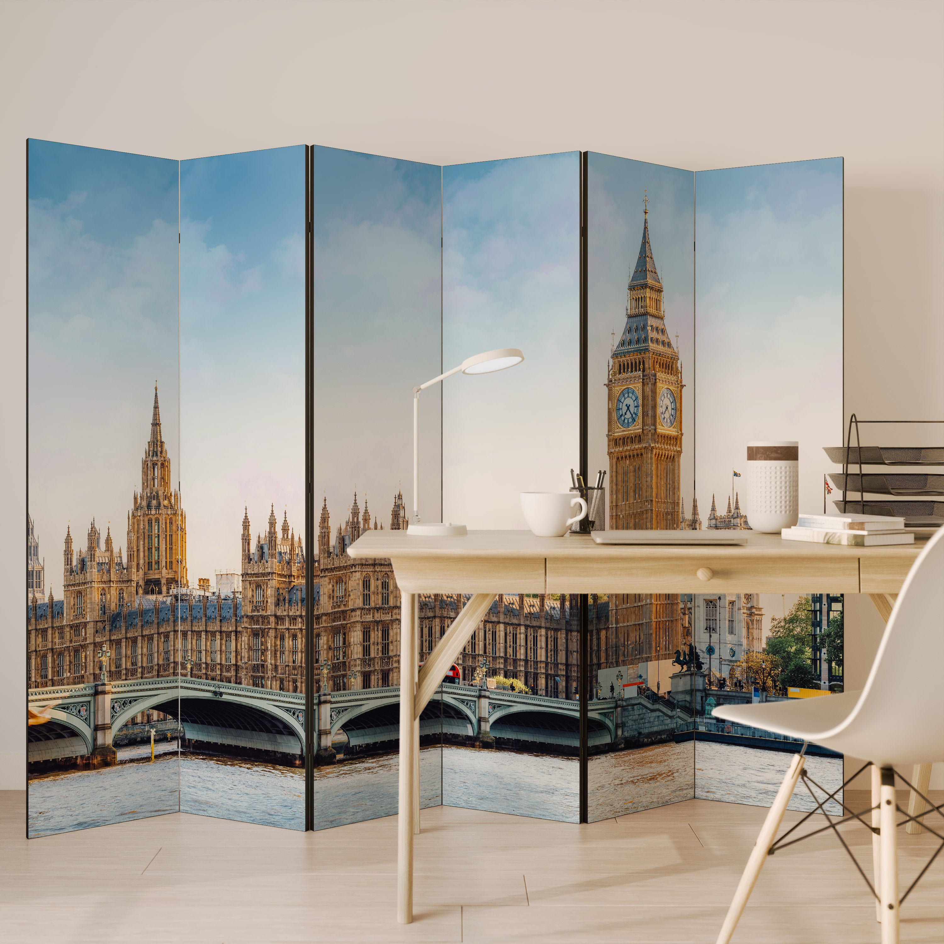 TIMELESS LONDON ELEGANCE 6-Panel Room Divider