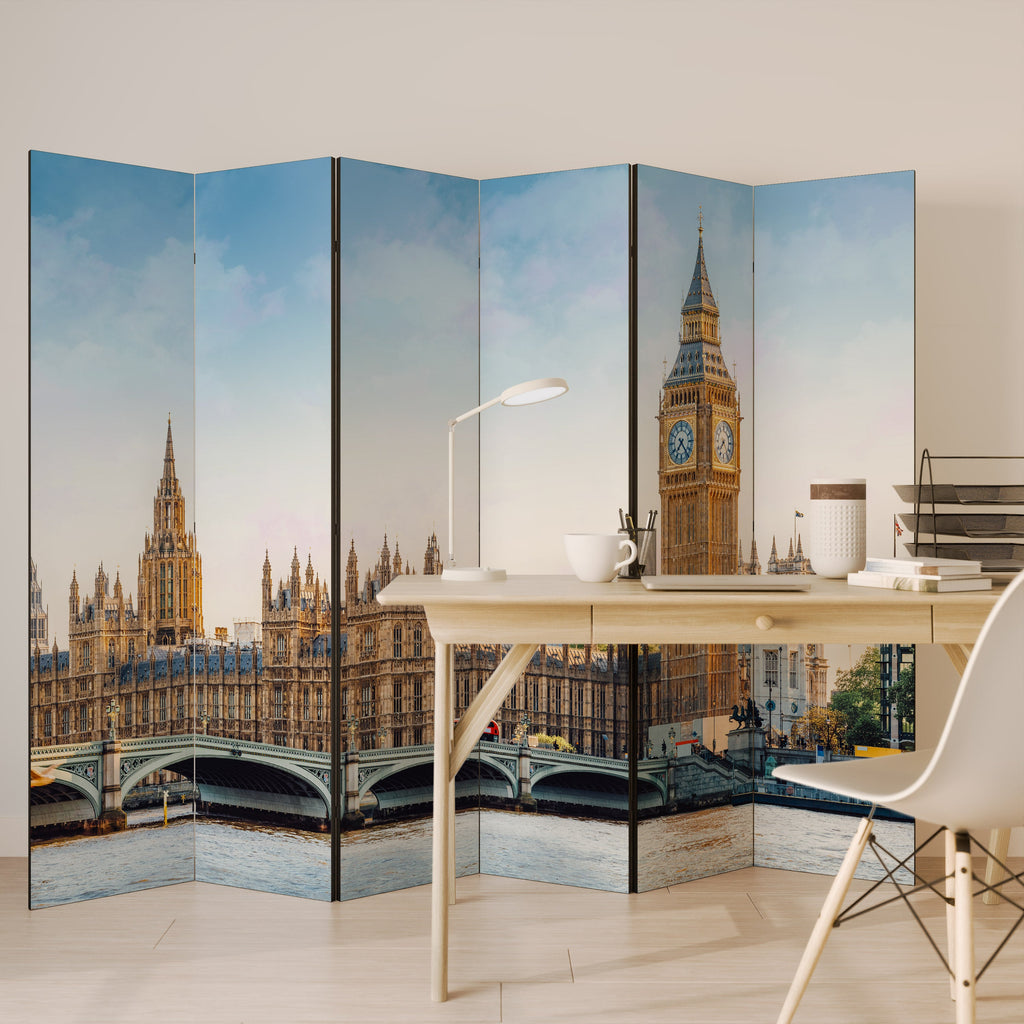 ÉLÉGANCE LONDONIENNE INTEMPORELLE - Paravent décoratif à 6 panneaux