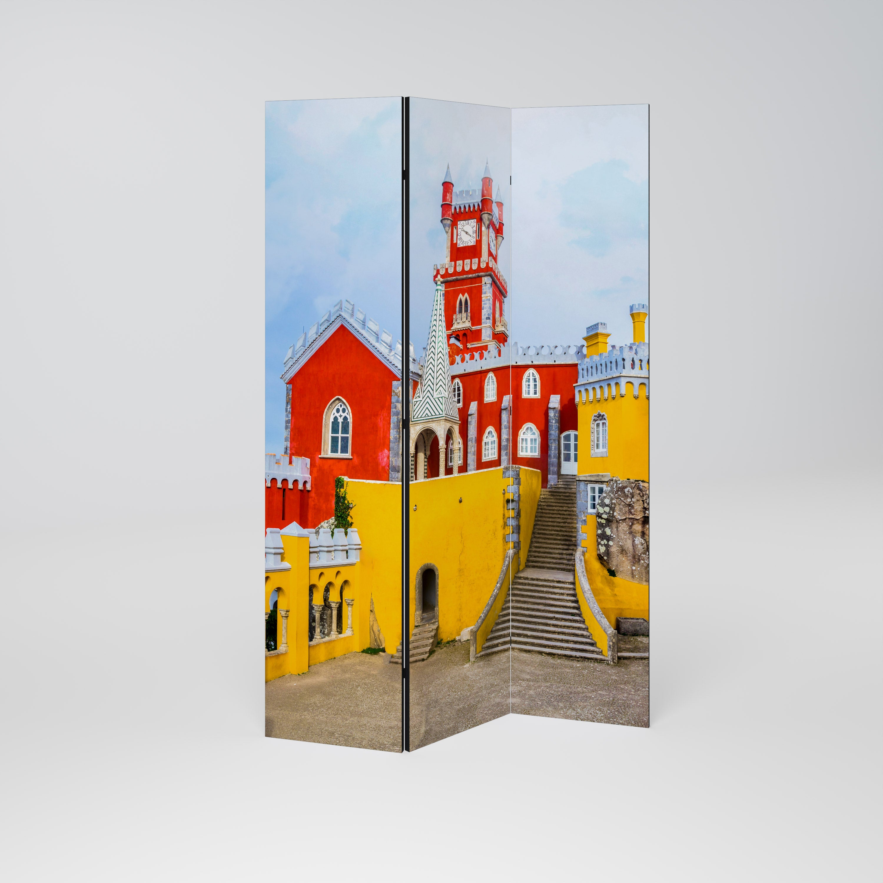 COLORFUL CASTLE CORRIDORS 3-Panel Room Divider