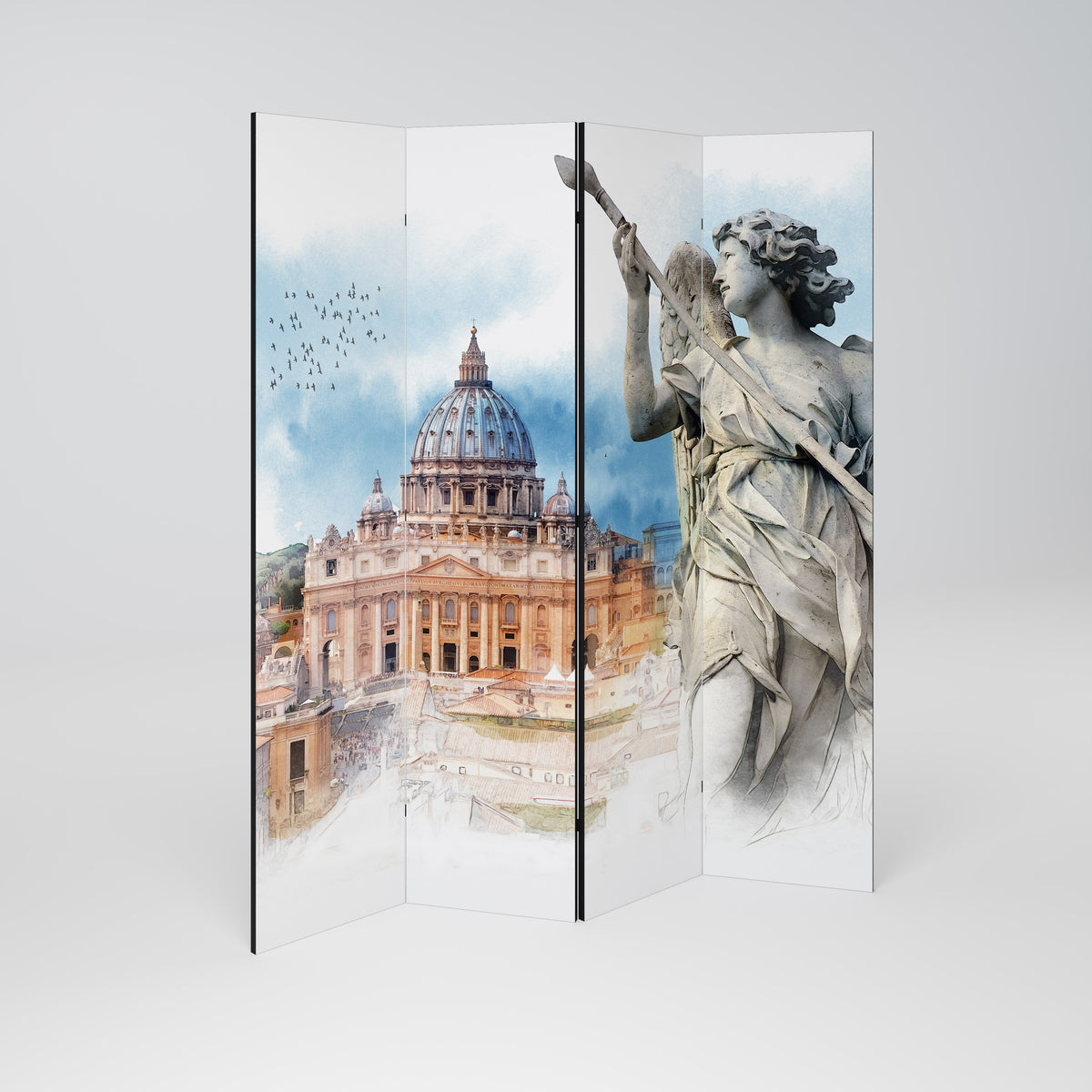 MYSTICAL CITYSCAPE RELIC 4-Panel Room Divider