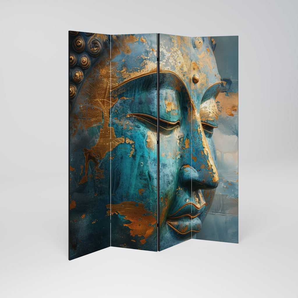 Séparateur de pièce décoratif à 4 panneaux ÉNIGMATIQUE