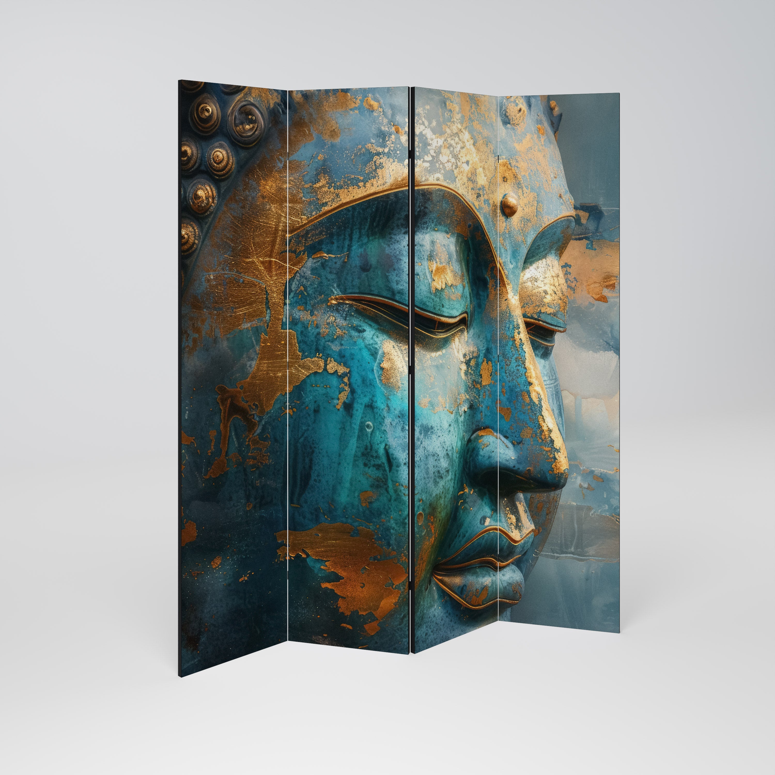 Séparateur de pièce décoratif à 4 panneaux ÉNIGMATIQUE