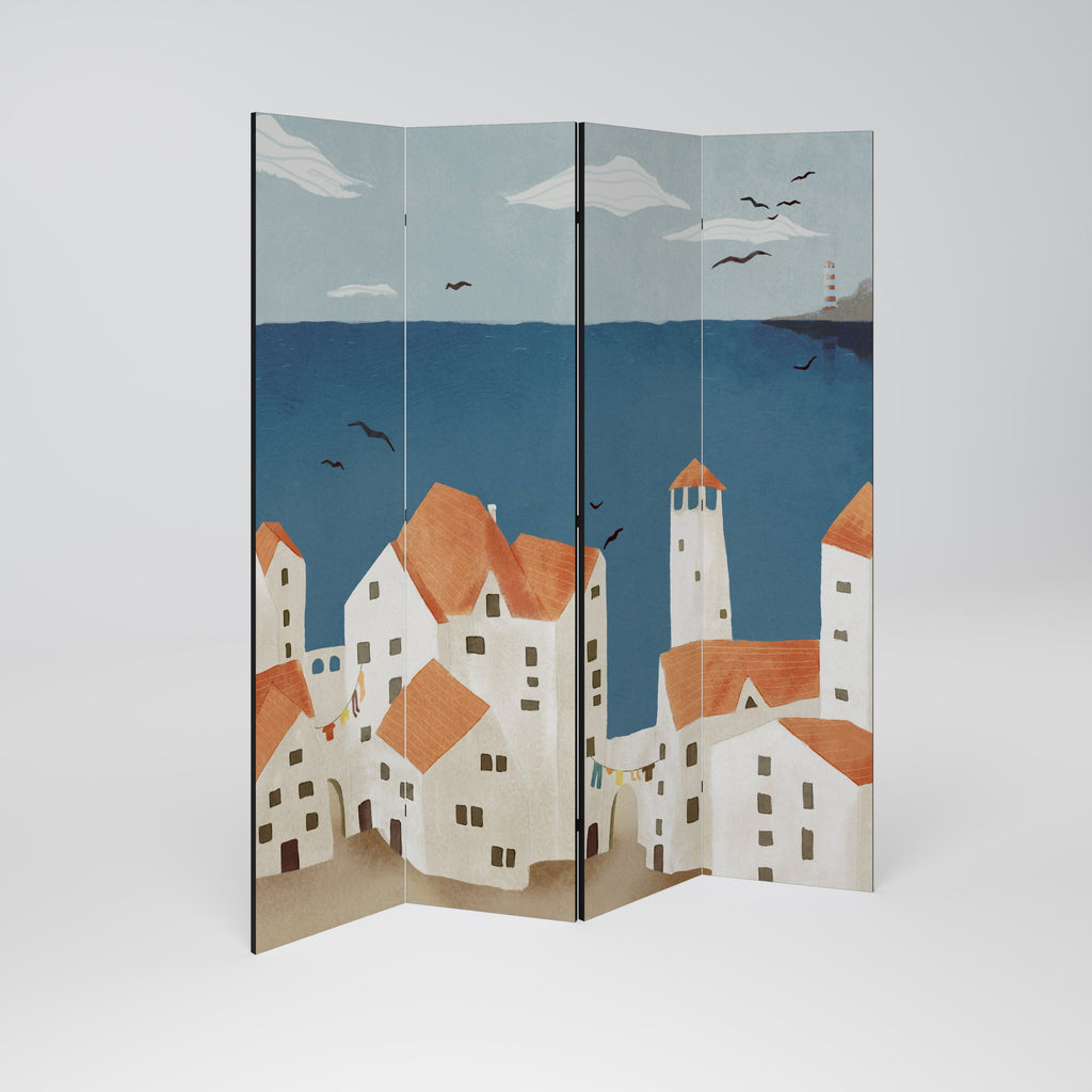 Cloison décorative à 4 panneaux COASTLAND VILLAGE