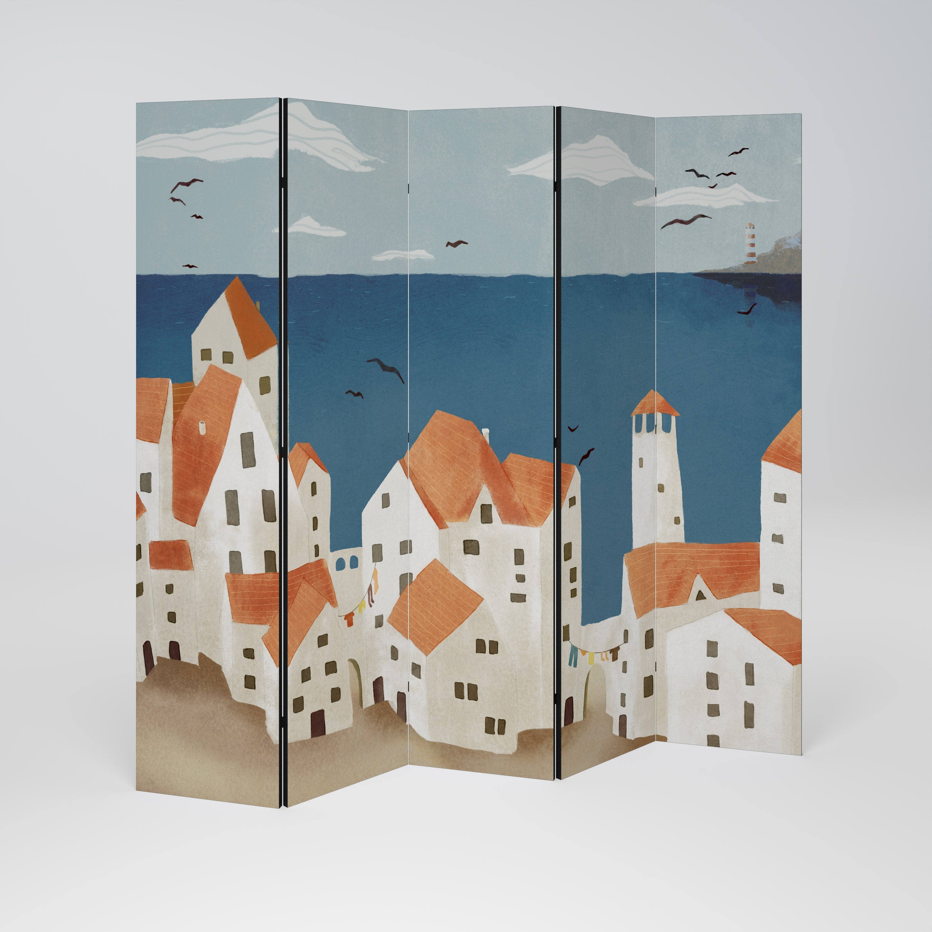 Cloison décorative à 5 panneaux COASTLAND VILLAGE