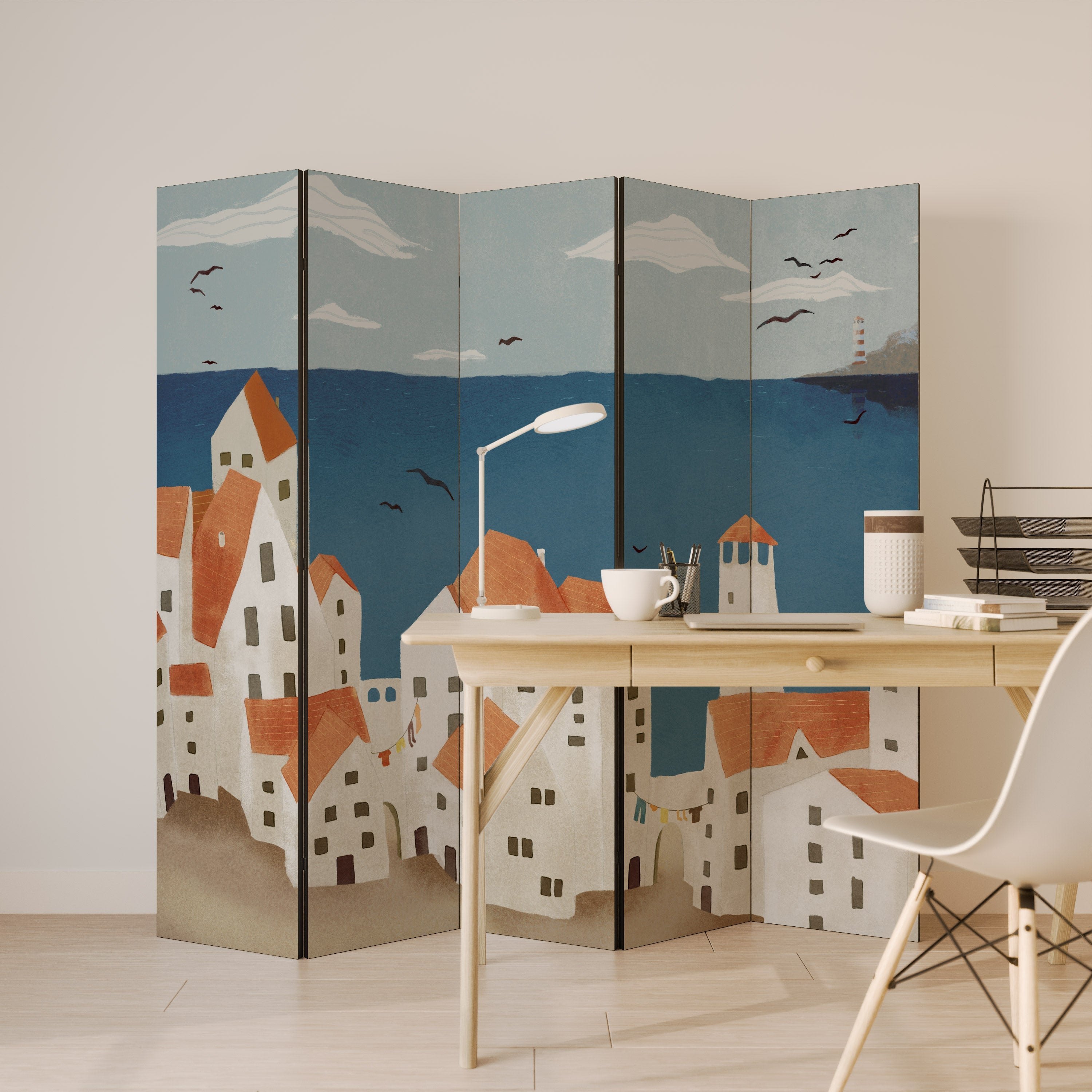 Cloison décorative à 5 panneaux COASTLAND VILLAGE