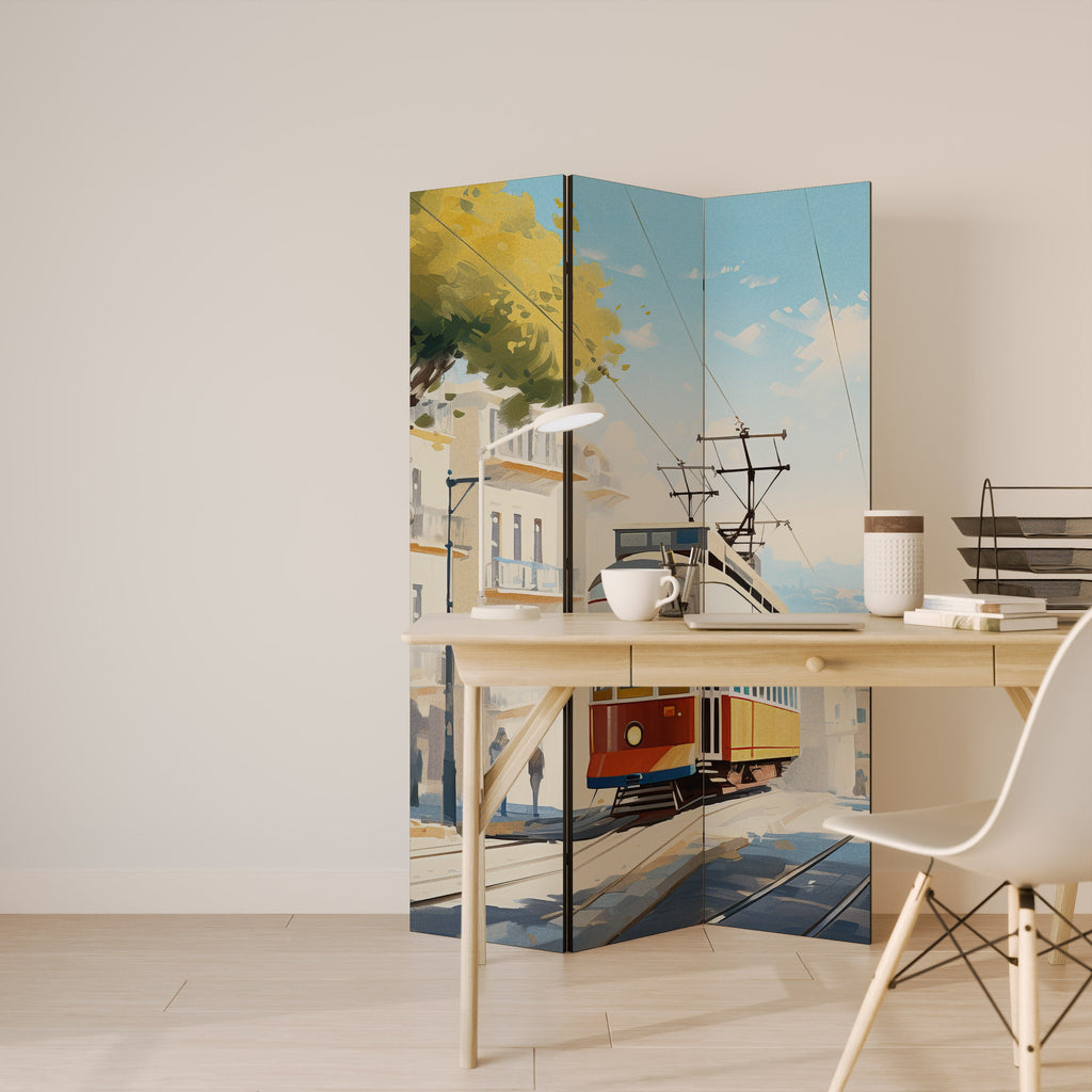Paravent décoratif à 3 panneaux TRAMWAY DREAMSCAPE