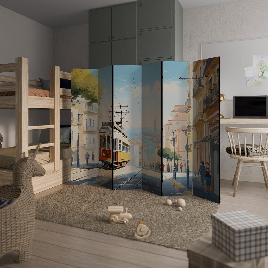 Paravent décoratif à 6 panneaux TRAMWAY DREAMSCAPE